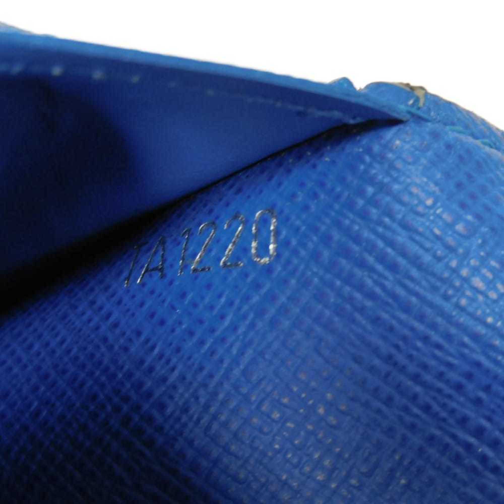 Louis Vuitton Black Blue Noir Taiga Leather Long Wallet (Bi-Fold) (Pre-Owned)