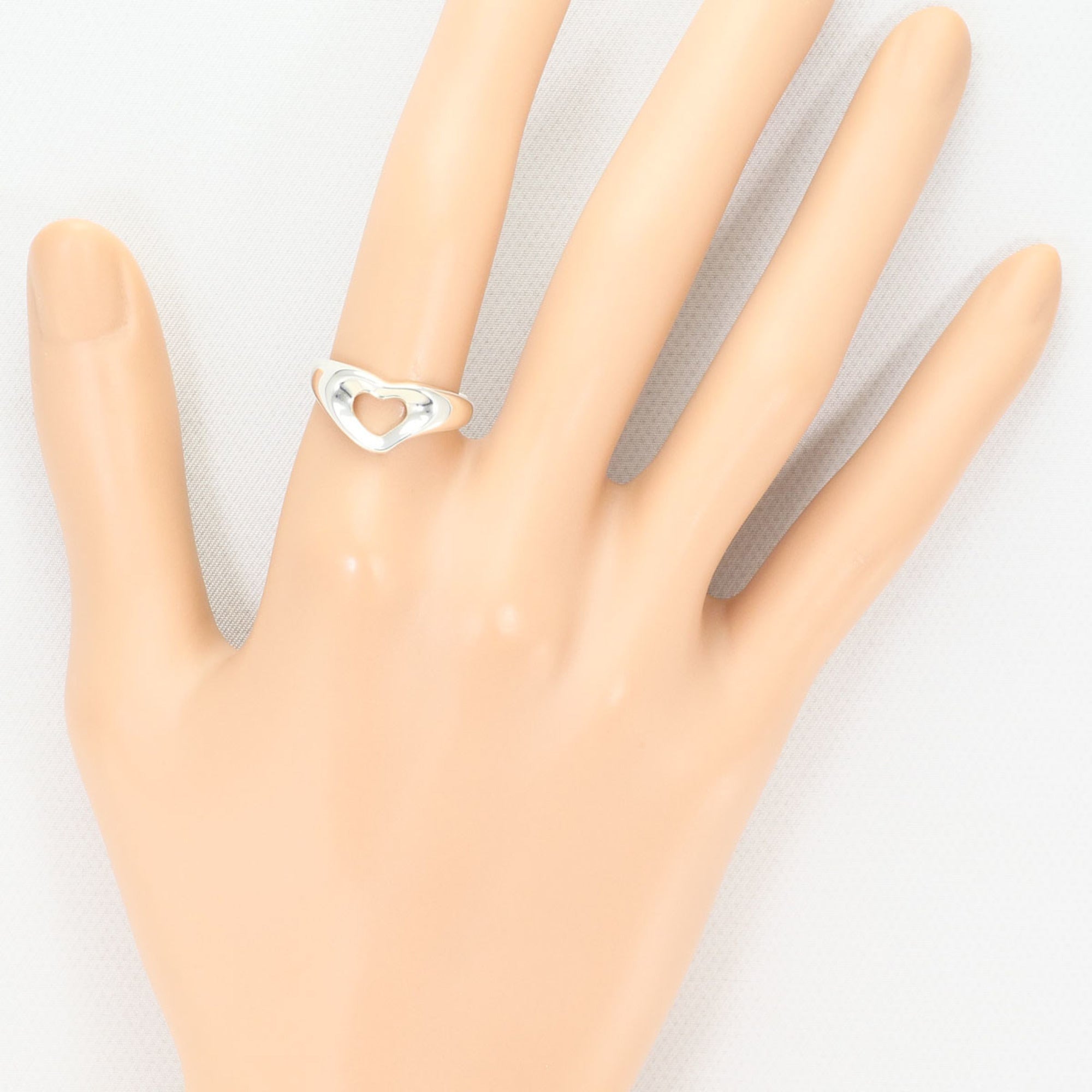 Tiffany Open Heart Silver Band Ring (Pre-Owned)