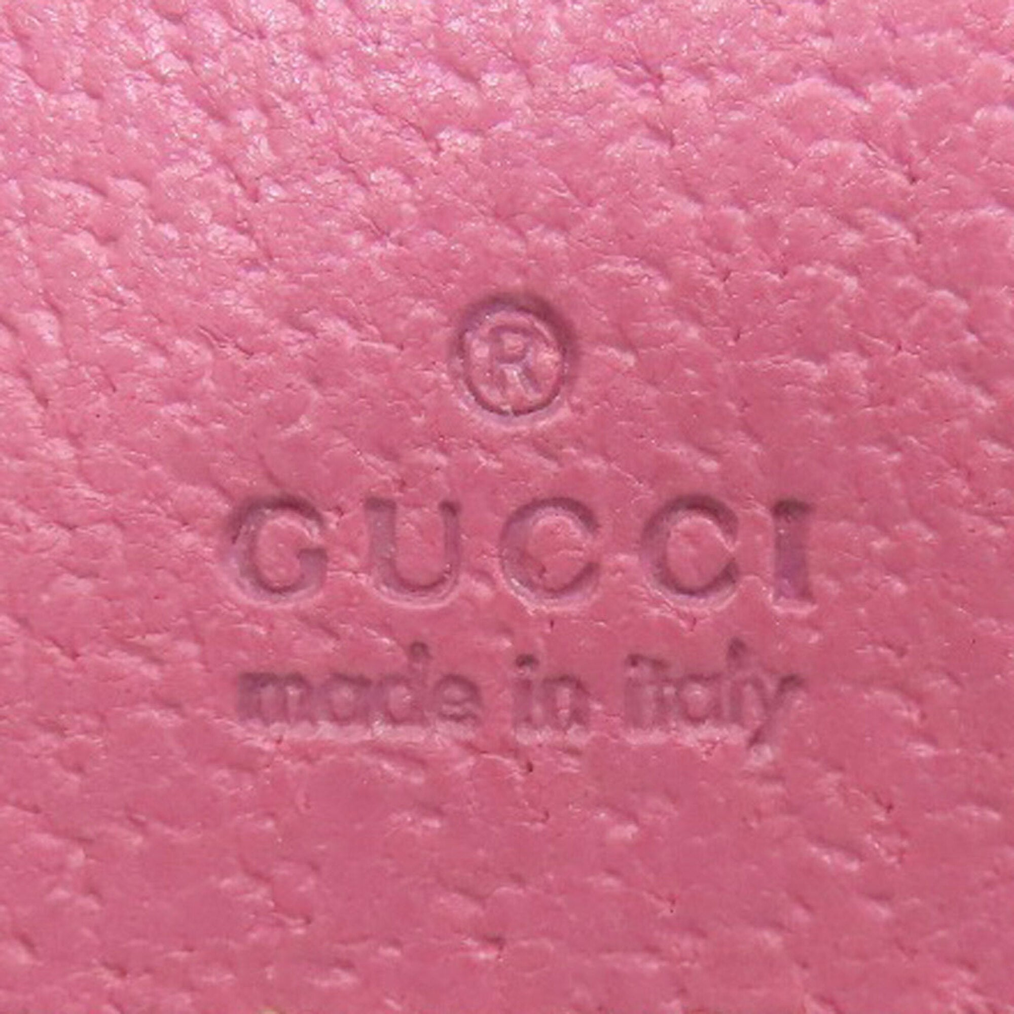 Gucci Brown Pink Canvas Leather Wallet (Bi-Fold) (Pre-Owned)