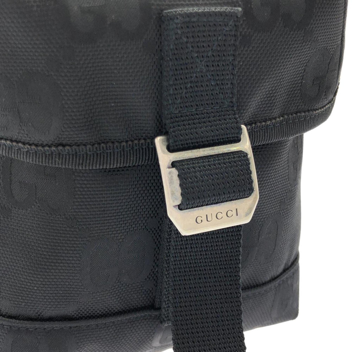 Gucci Black Nylon Leather Backpack Shoulder Bag (Pre-Owned)