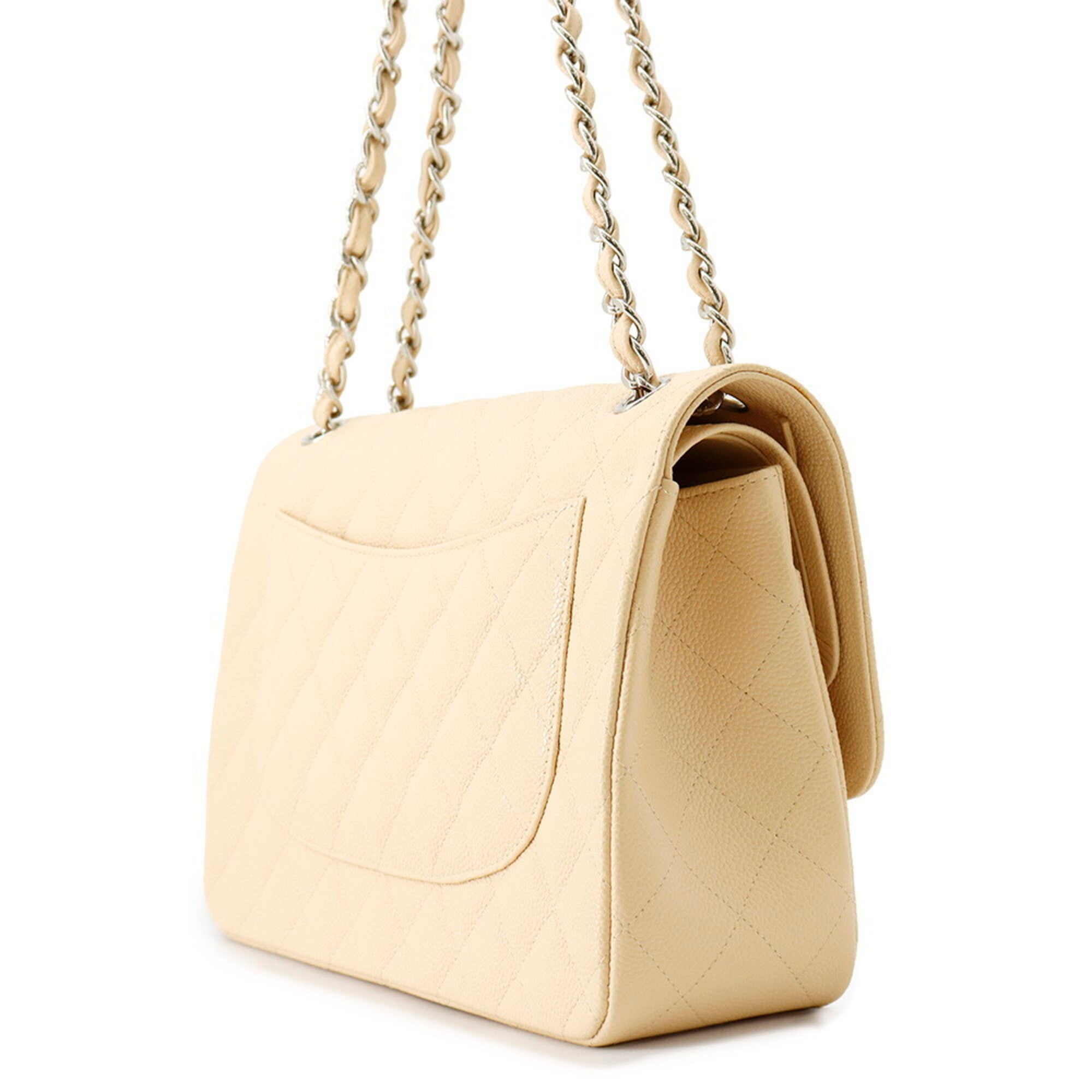 Chanel Matelasse Beige Grained Calfskin Handbag Shoulder Bag (Pre-Owned)