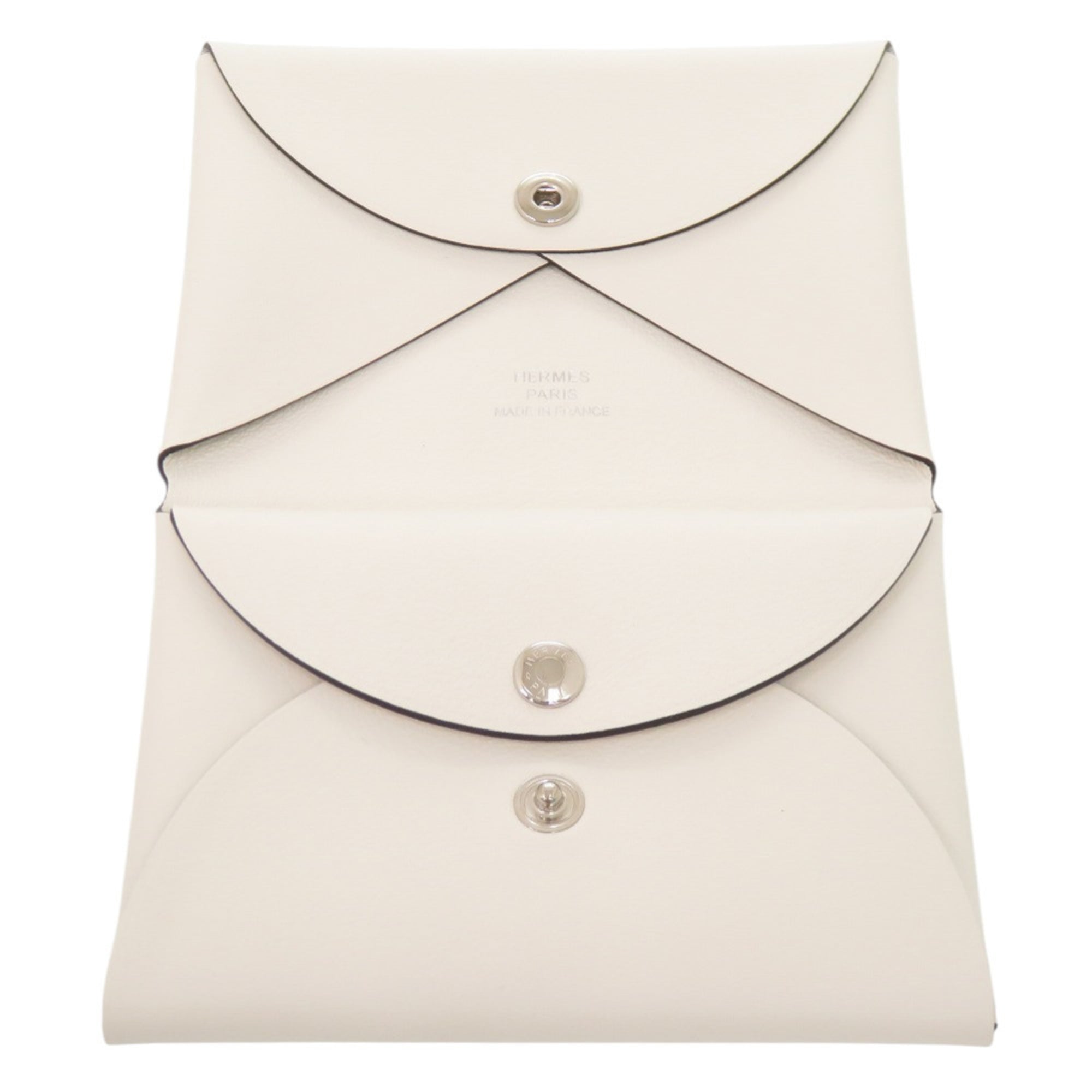 Hermes White Swift Leather Coin Purse/Coin Case (Pre-Owned)