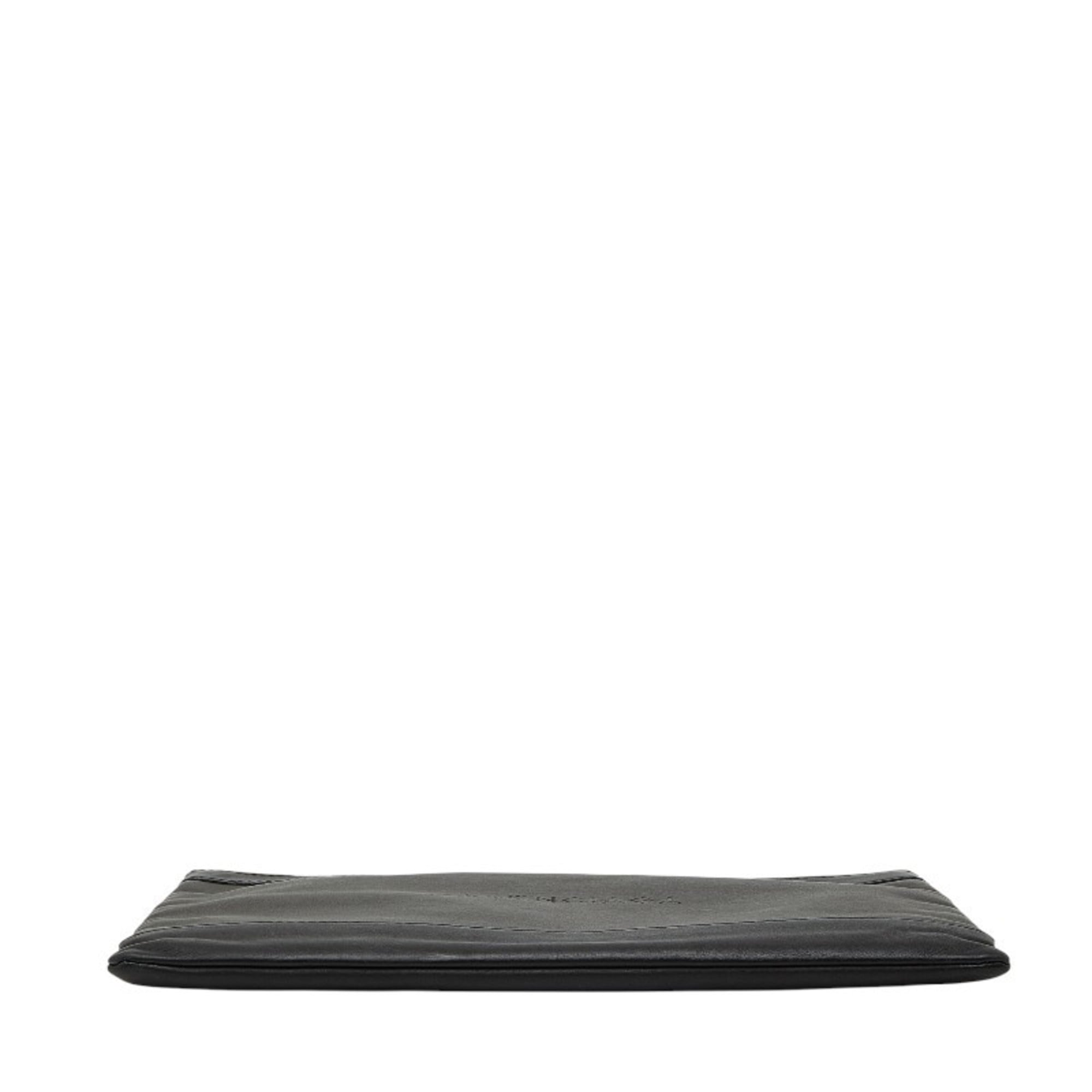 Balenciaga Black Leather Clutch Bag (Pre-Owned)