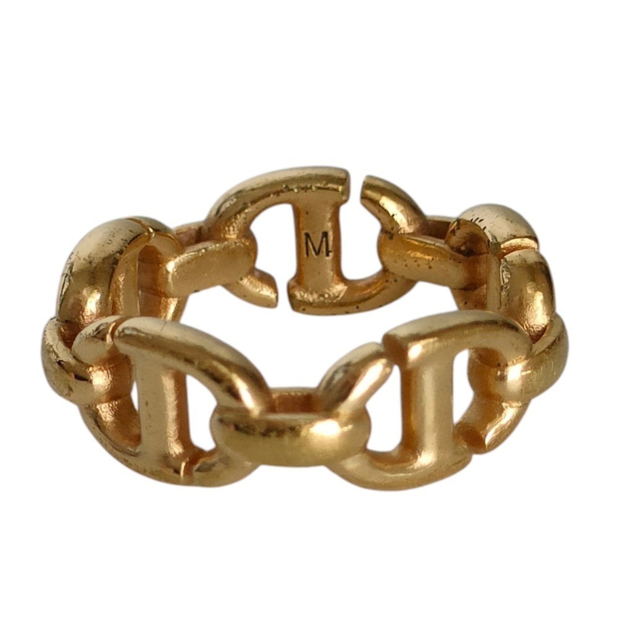 Christian Dior Gold Gold Plating Metal Band Ring (Pre-Owned)