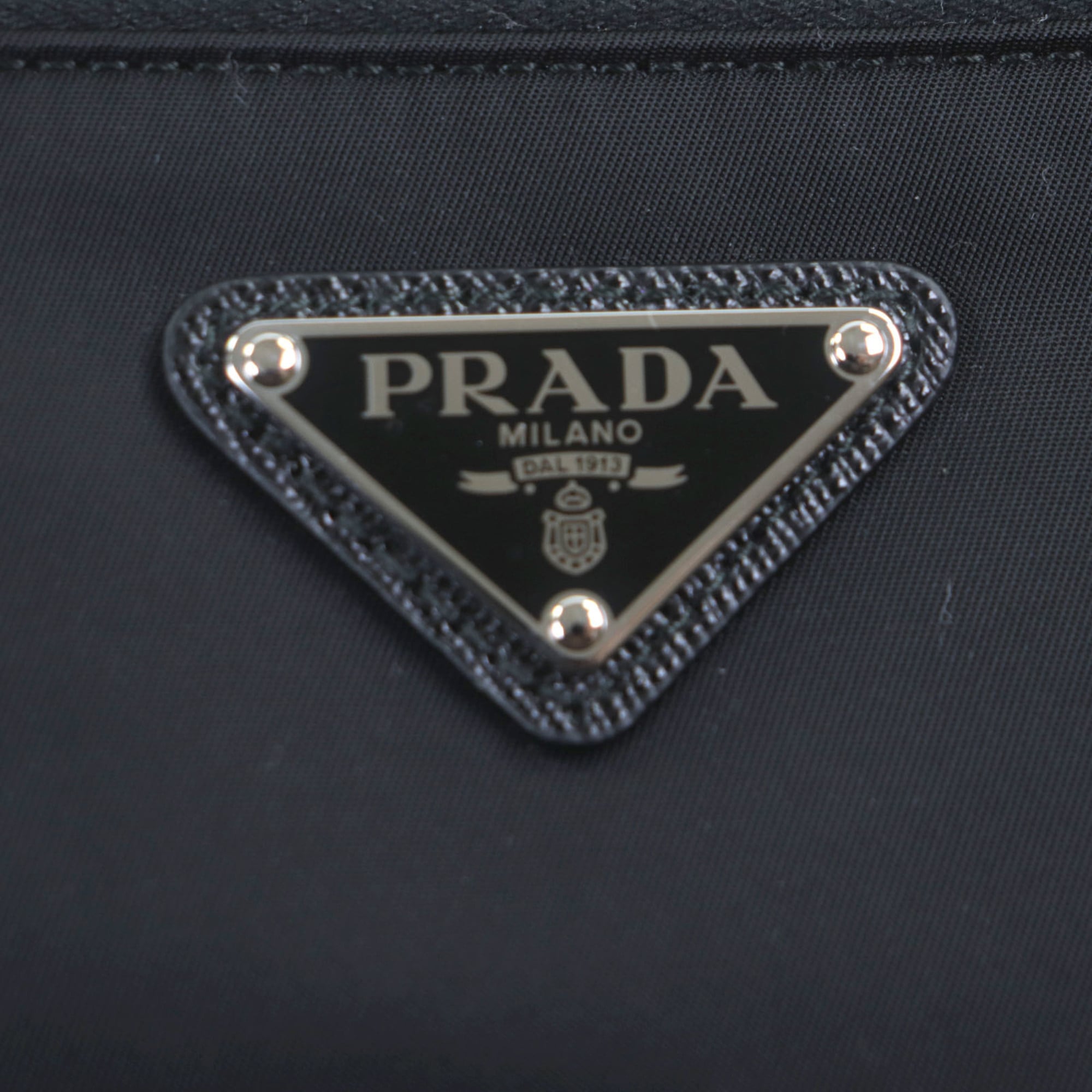 Prada Black Nylon Saffiano Triangle Pouch Shoulder Bag (Pre-Owned)