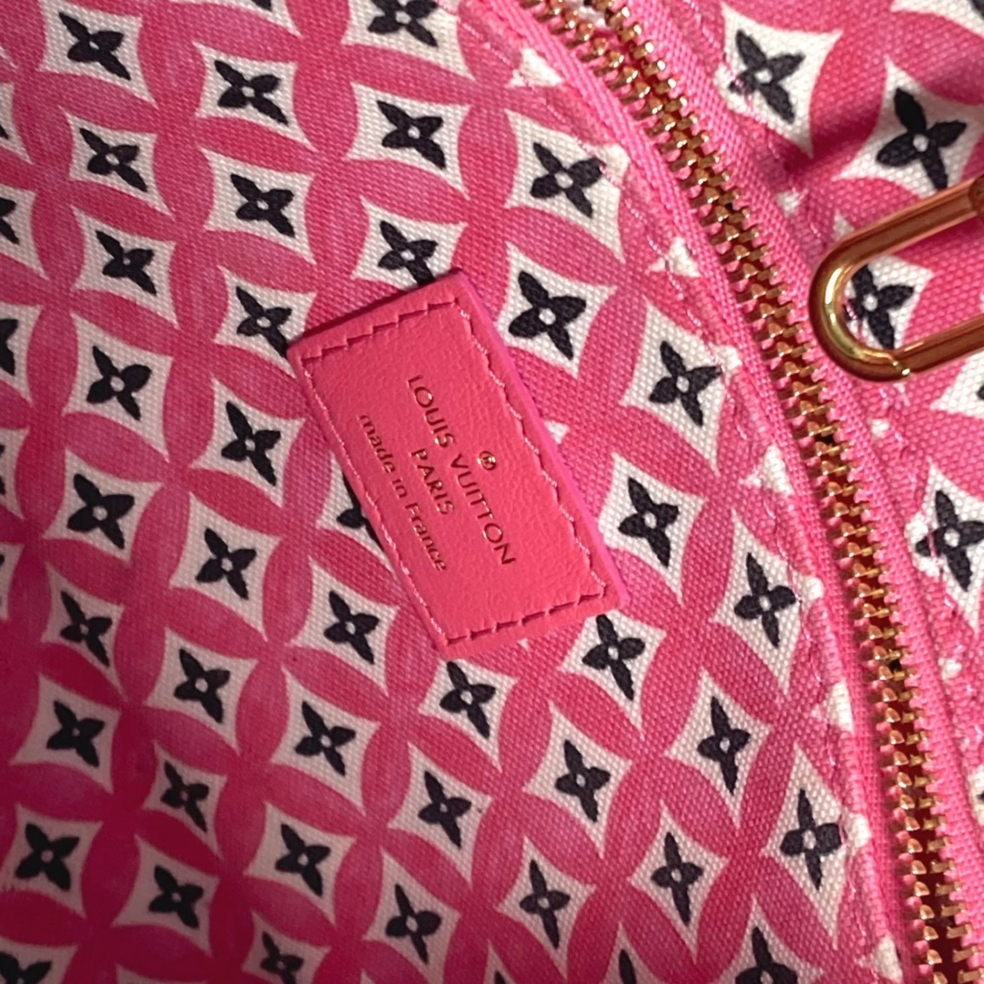 Louis Vuitton Pink White Monogram Handbag Shoulder Bag Tote Bag (Pre-Owned)