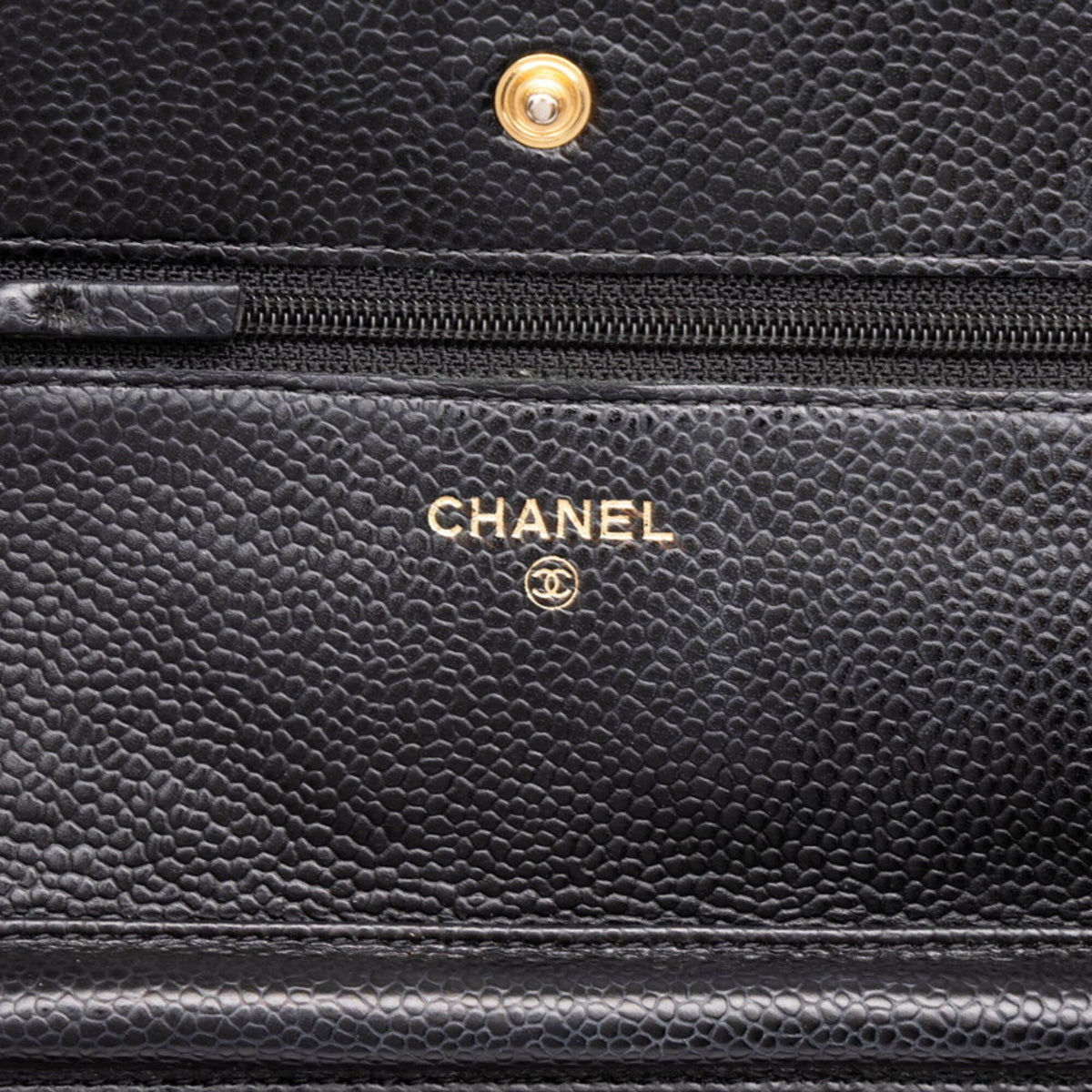 Chanel Black Gold Grained Calfskin Shoulder Bag (Pre-Owned)