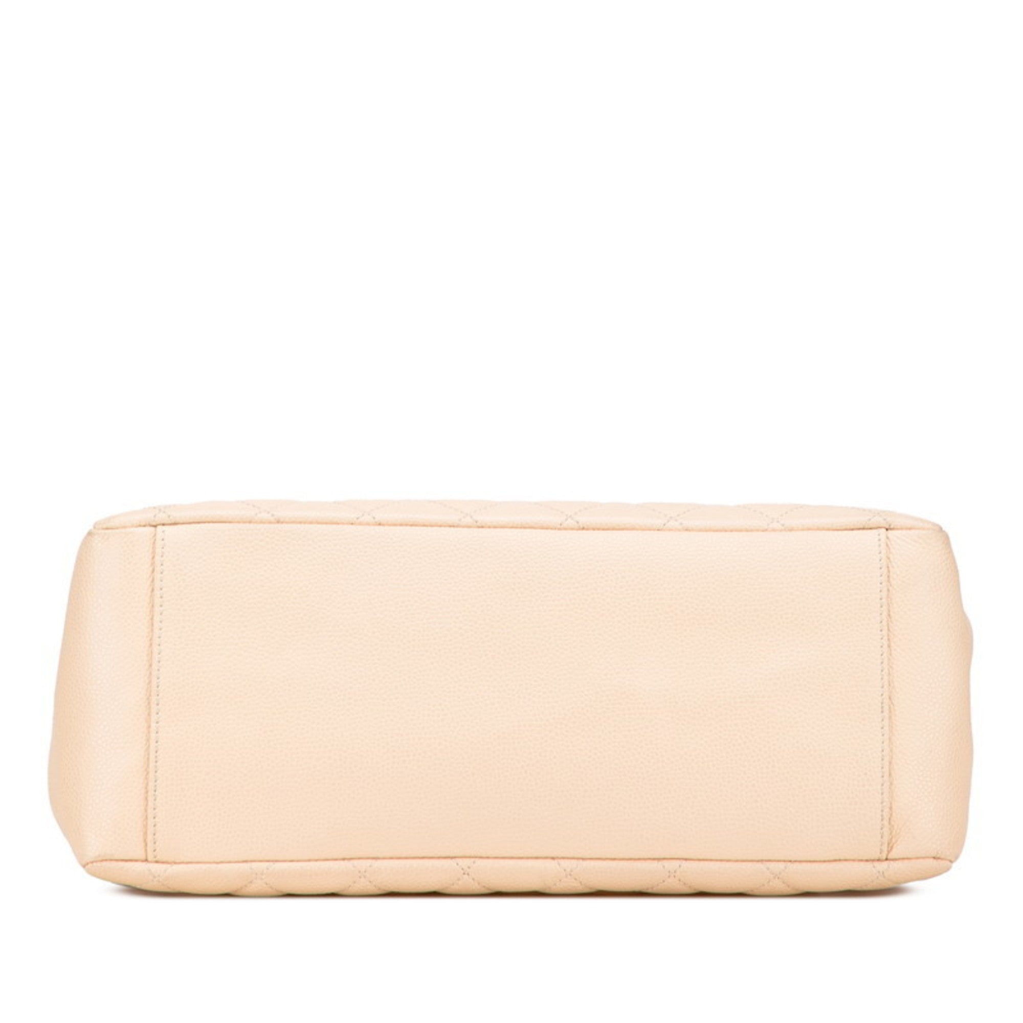 Chanel Matelasse Beige Grained Calfskin Tote Bag (Pre-Owned)