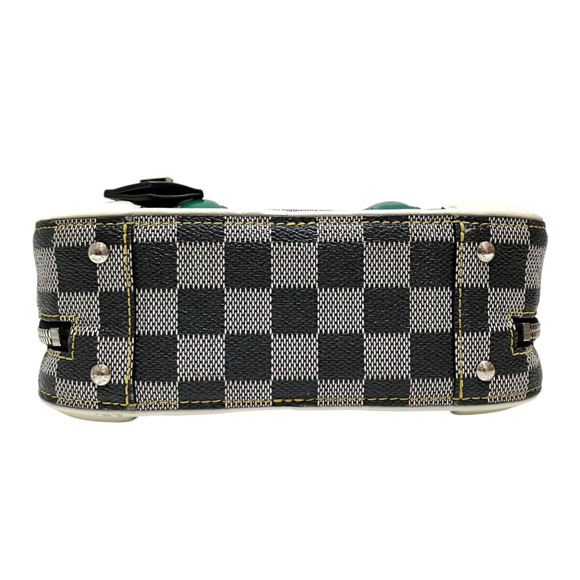 Louis Vuitton Damier Damier Canvas Galle Gray Multi-Color Canvas Leather Handbag (Pre-Owned)