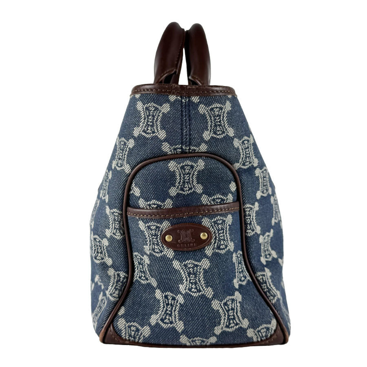 Celine Blue Brown Denim Leather Handbag (Pre-Owned)
