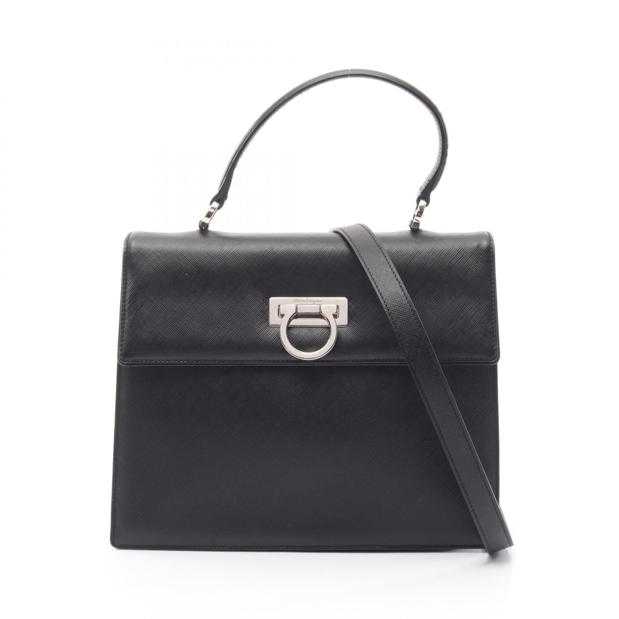 Salvatore Ferragamo Black Leather Handbag (Pre-Owned)