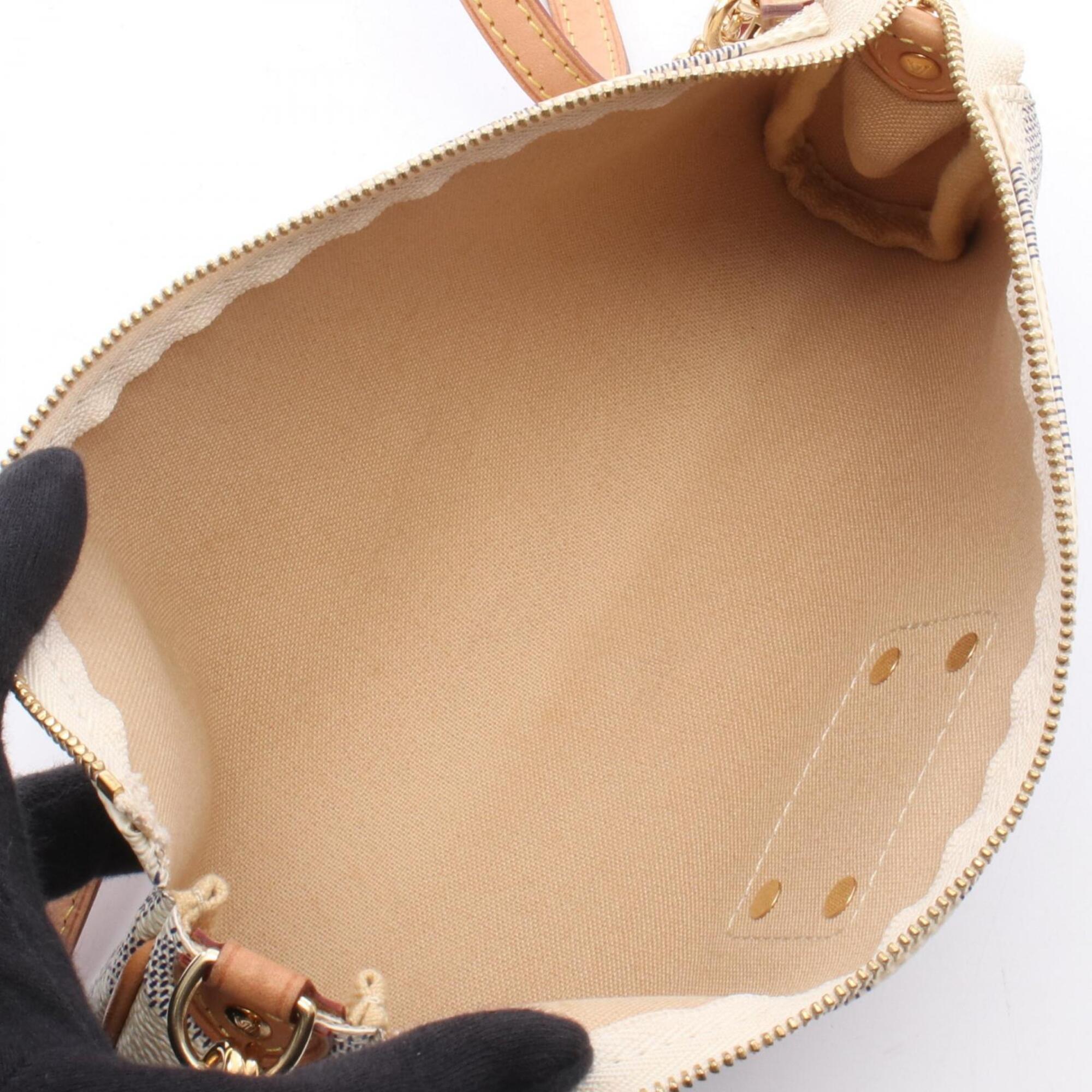 Louis Vuitton White Coated Canvas Leather Handbag (Pre-Owned)