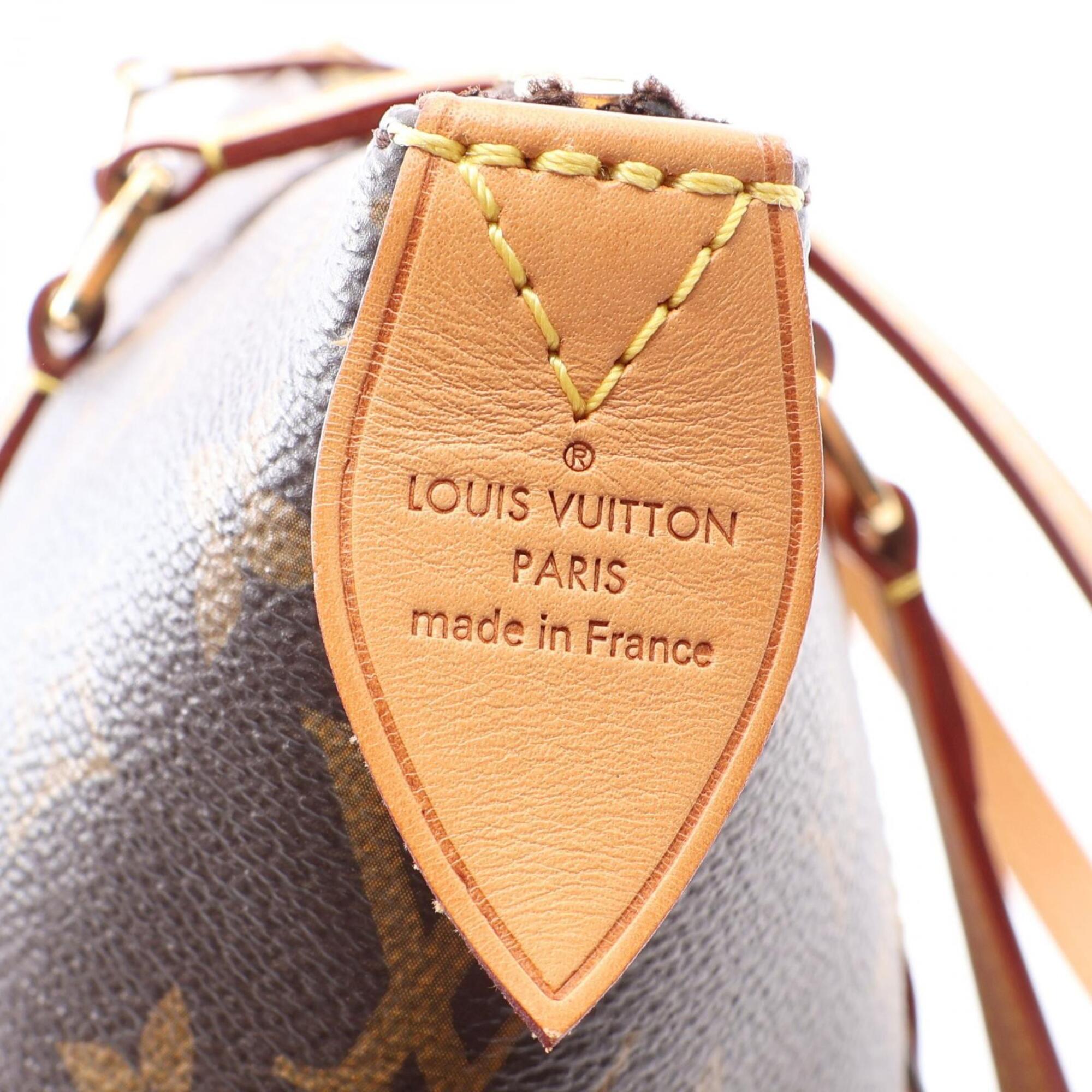 Louis Vuitton Brown Coated Canvas Leather Handbag Tote Bag (Pre-Owned)