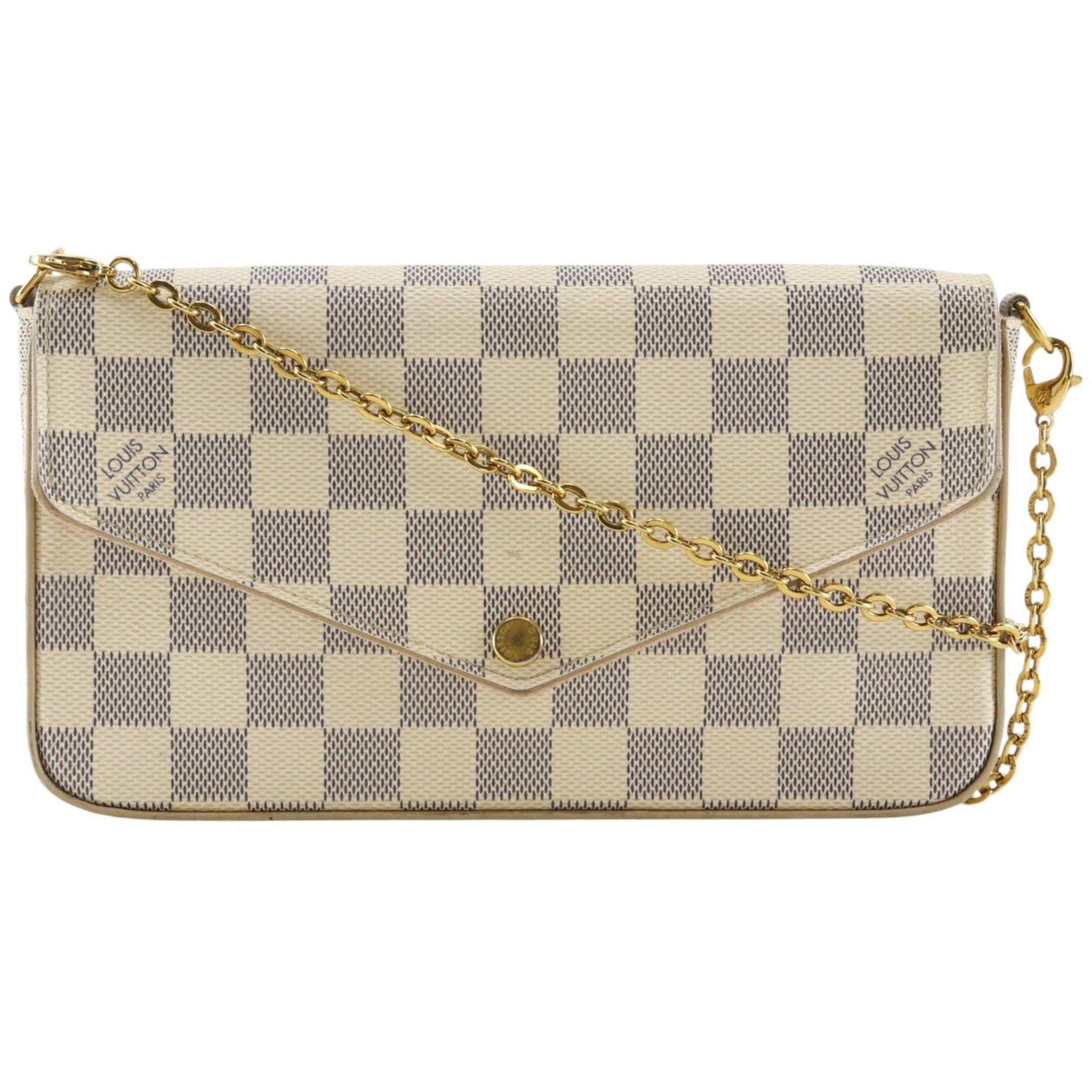 Louis Vuitton White Damier Azur Canvas Shoulder Bag (Pre-Owned)