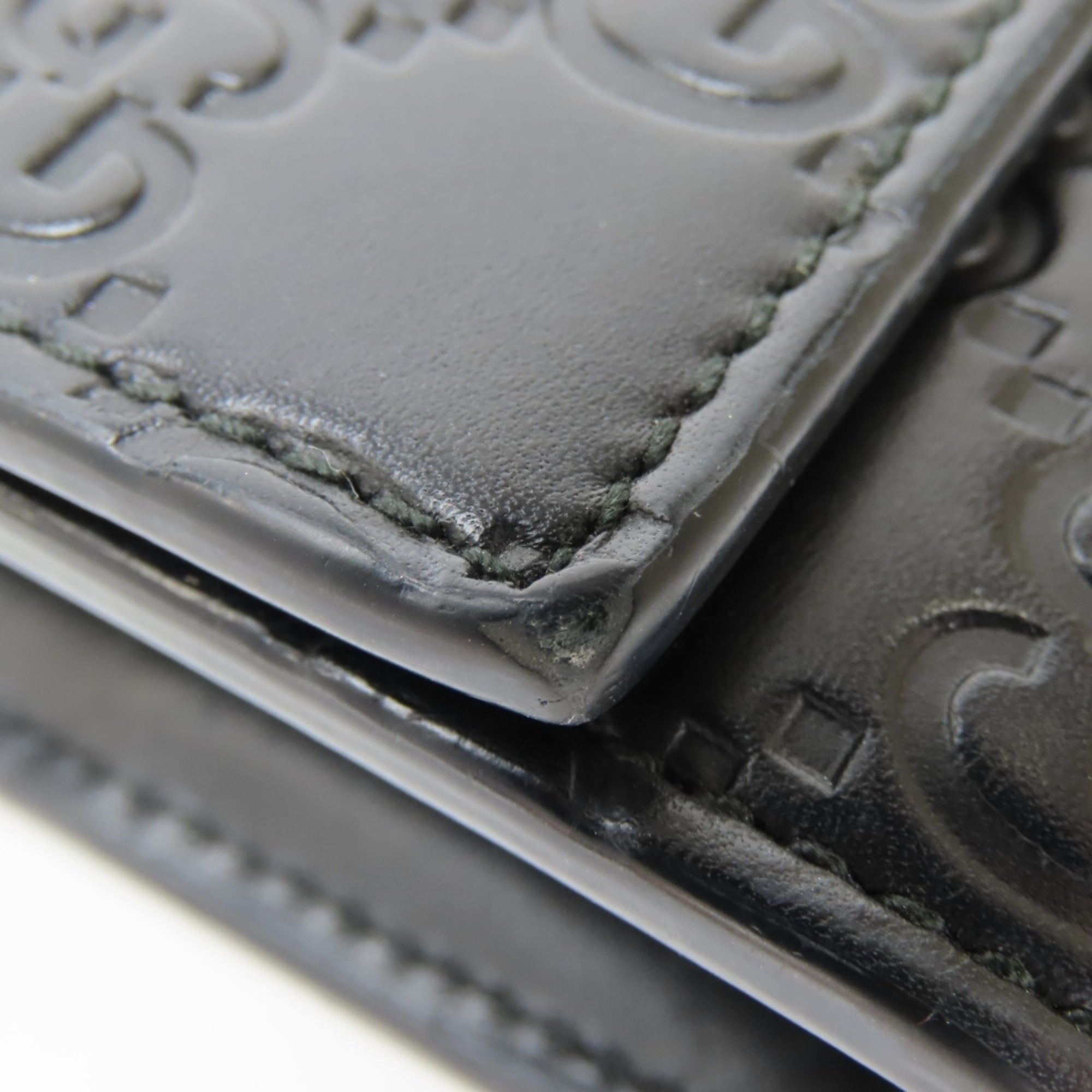 Gucci Black Gg Leather Wallet (Bi-Fold) (Pre-Owned)