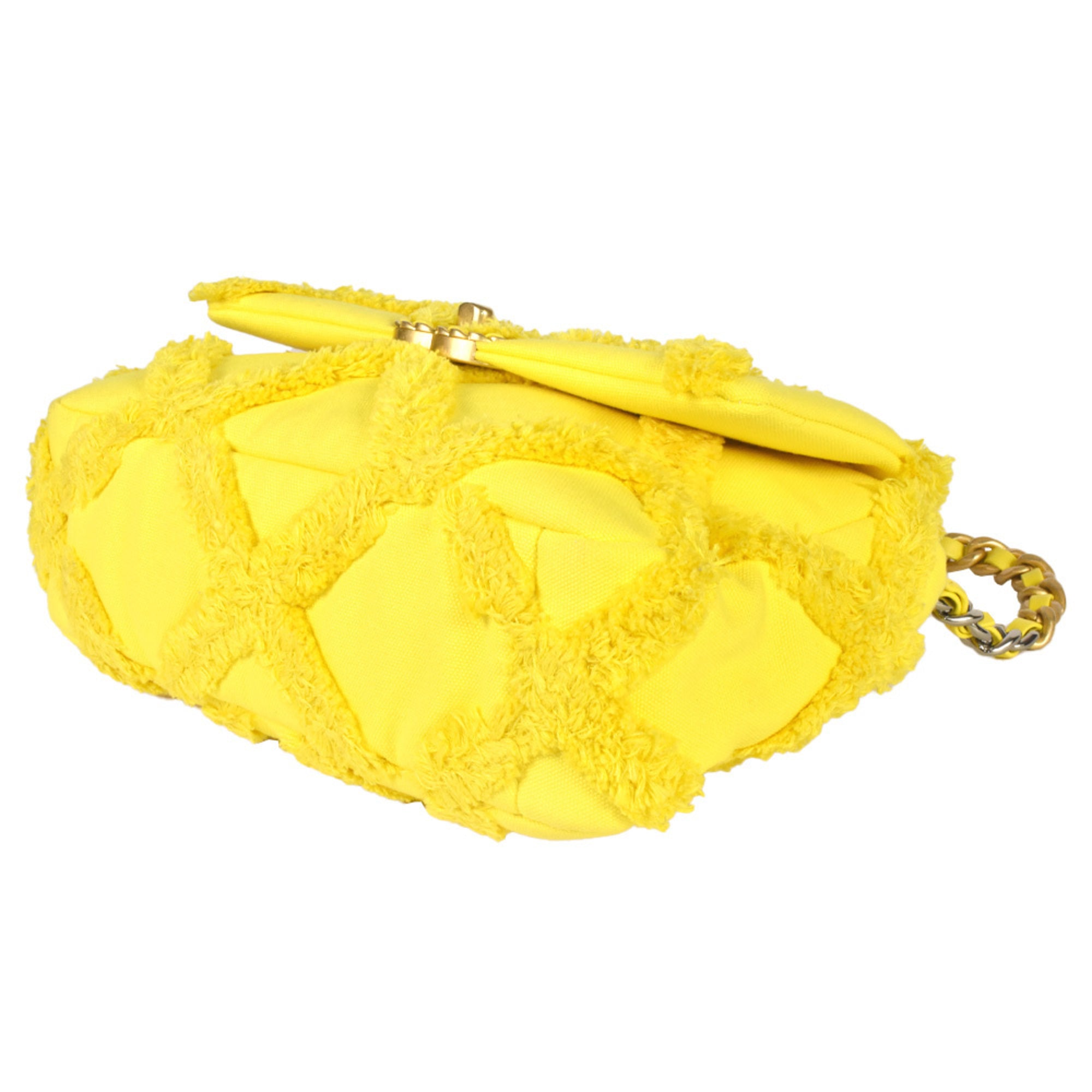 Chanel Yellow Canvas Leather Shoulder Bag (Pre-Owned)