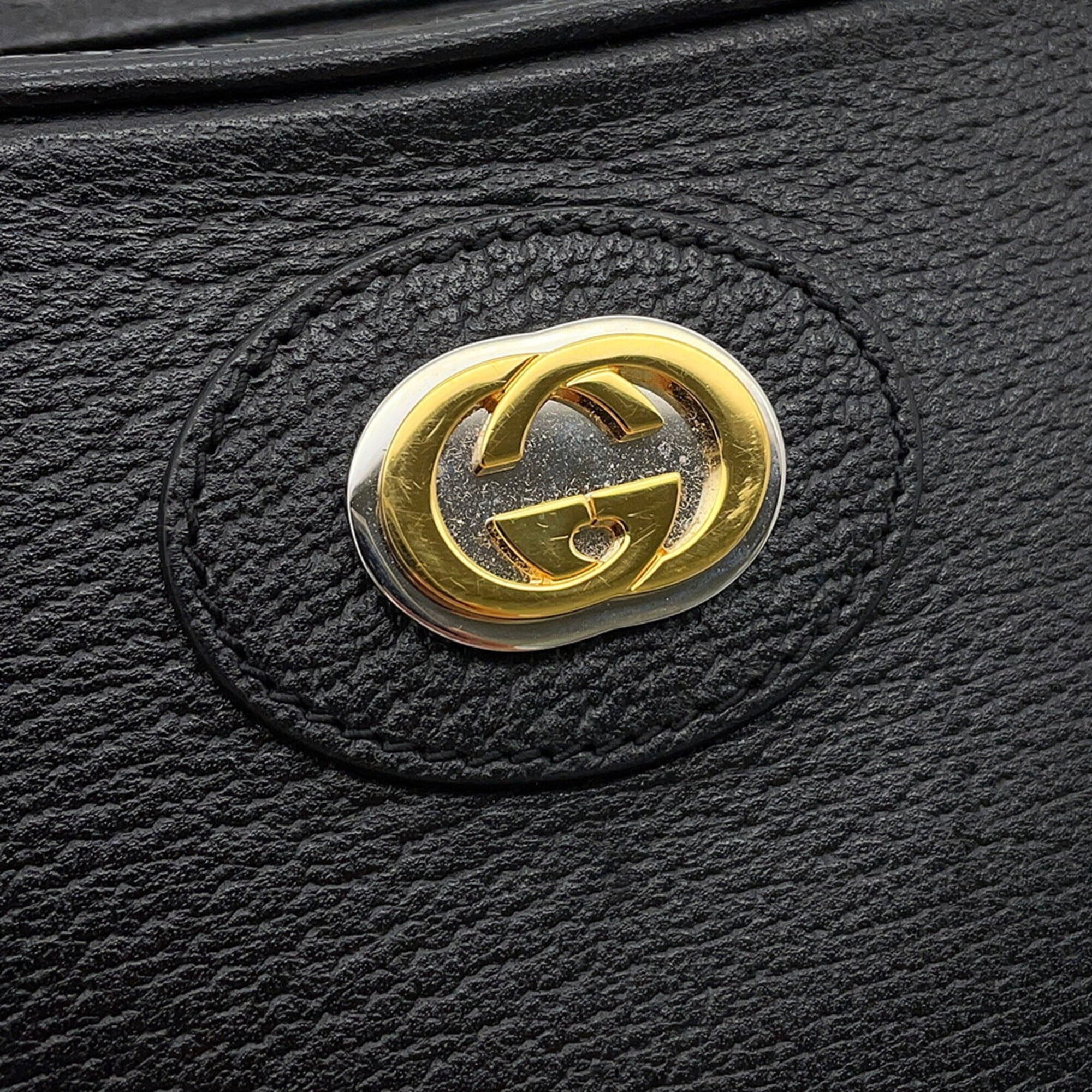 Gucci Black Leather Handbag Shoulder Bag (Pre-Owned)