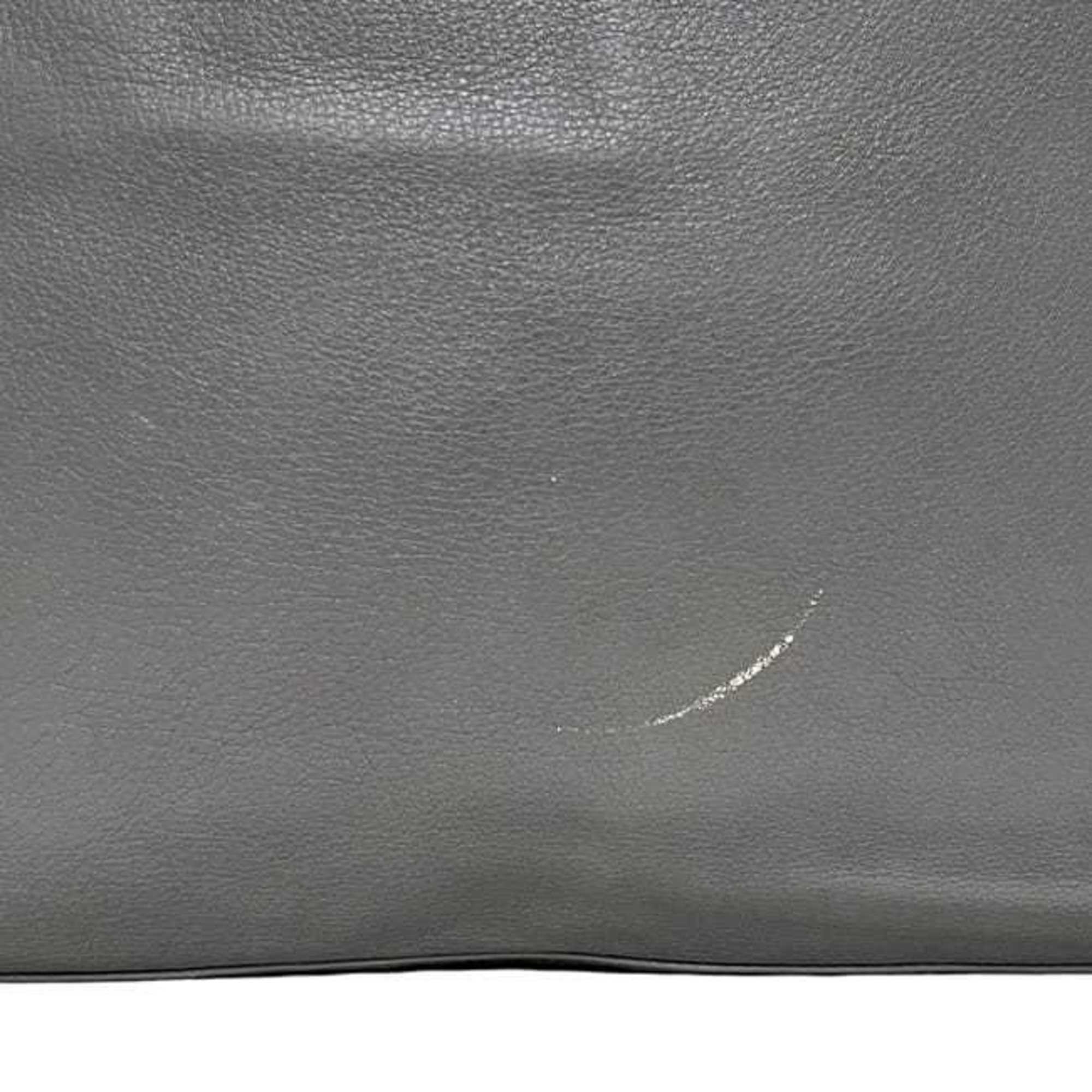 Gucci Hysteria Gray Leather Tote Bag (Pre-Owned)