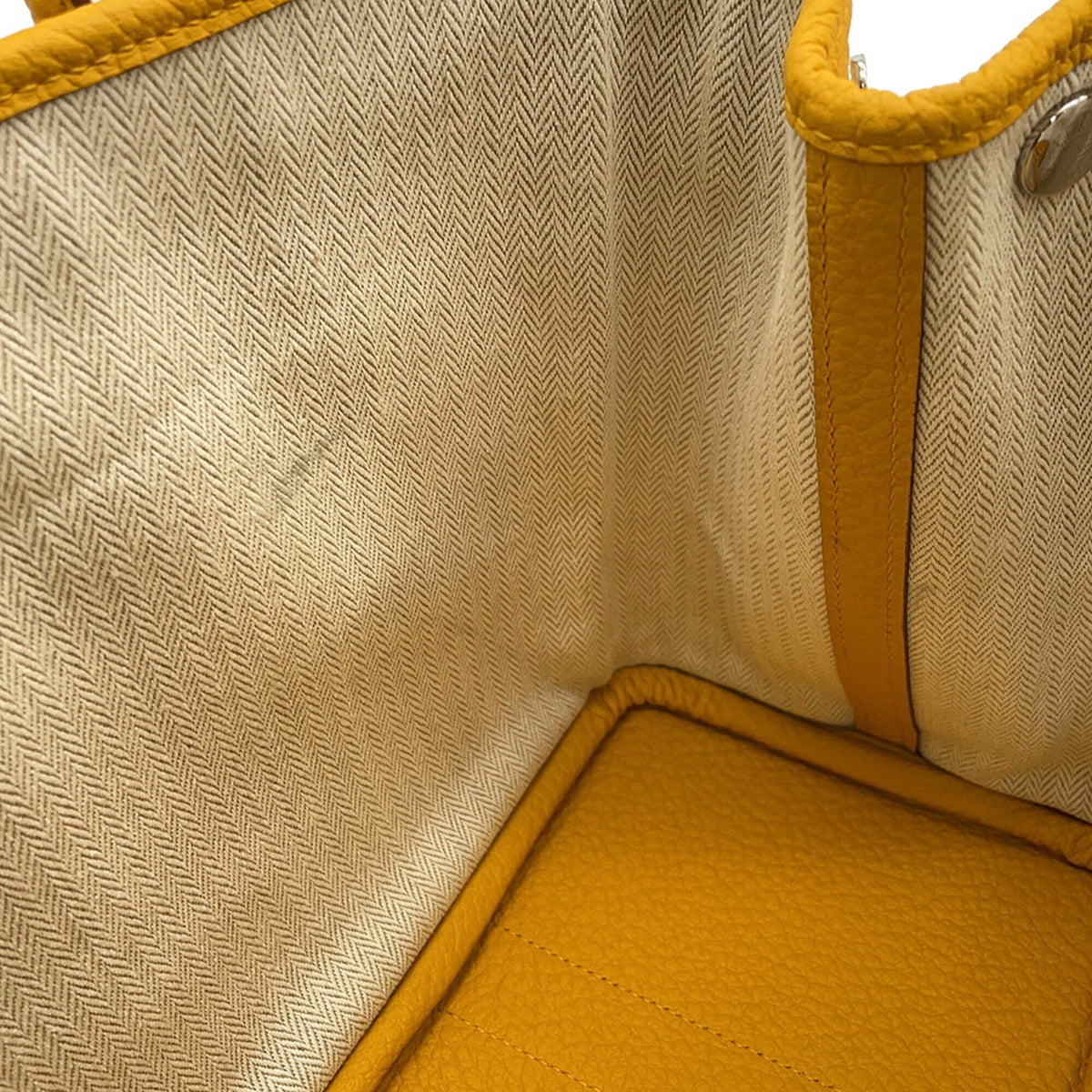 Hermes Garden Jaune Country Leather Handbag Tote Bag (Pre-Owned)