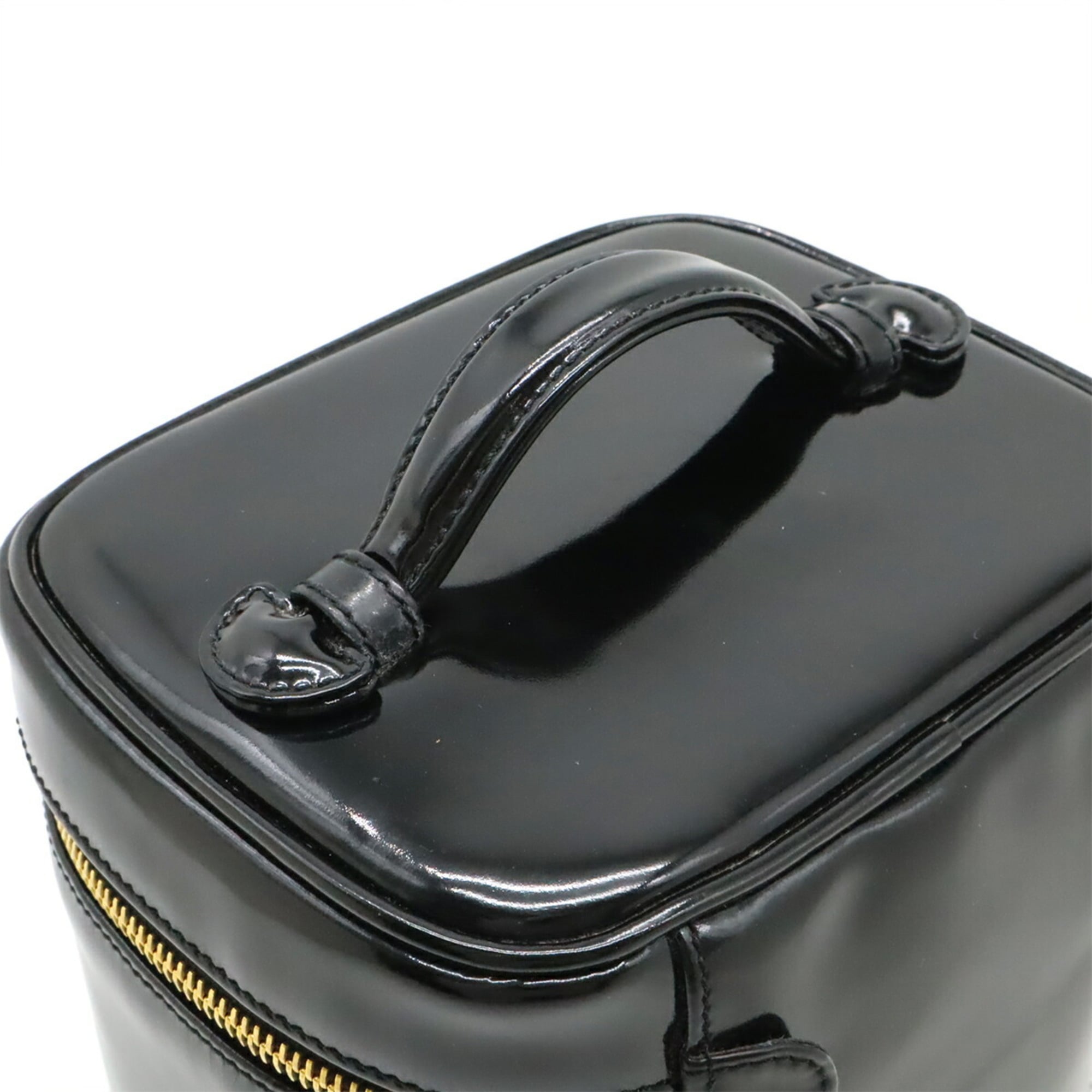 Chanel Black Leather Handbag Vanity Bag (Pre-Owned)