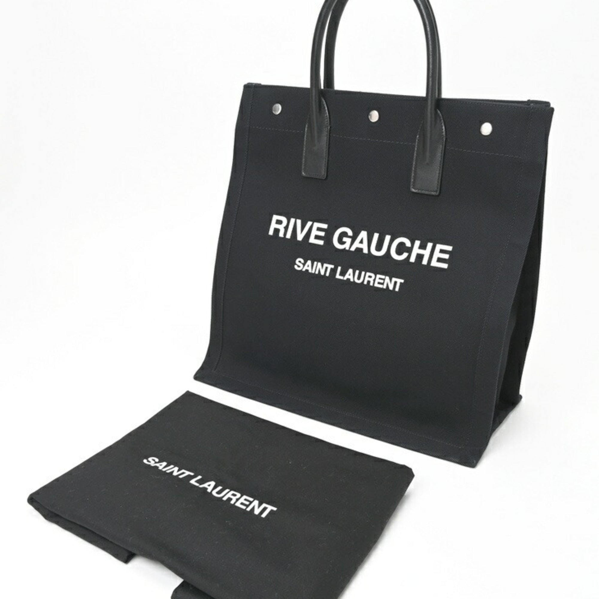 Saint Laurent Black Canvas Tote Bag (Pre-Owned)