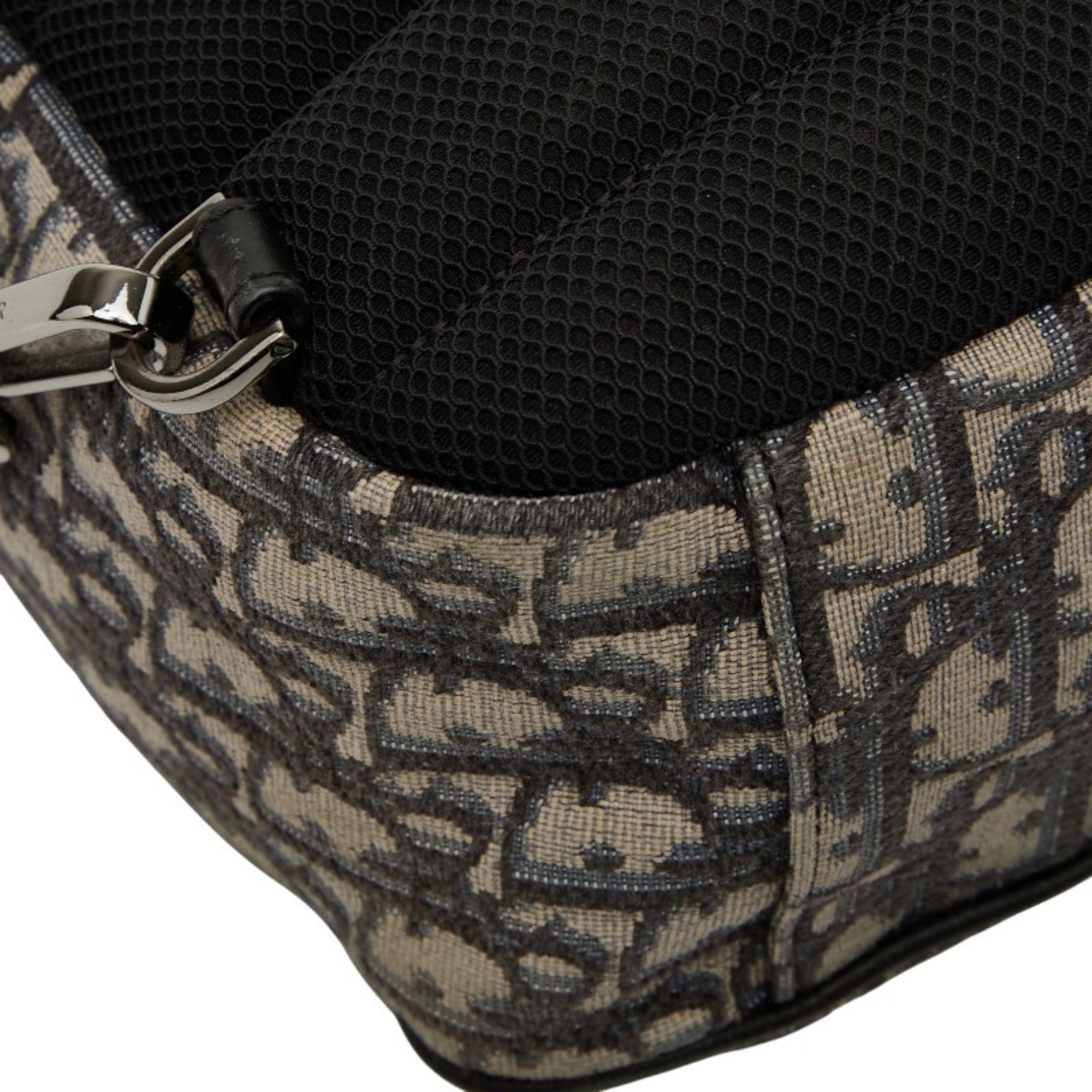 Christian Dior Beige Black Canvas Leather Shoulder Bag Sling Bag (Pre-Owned)