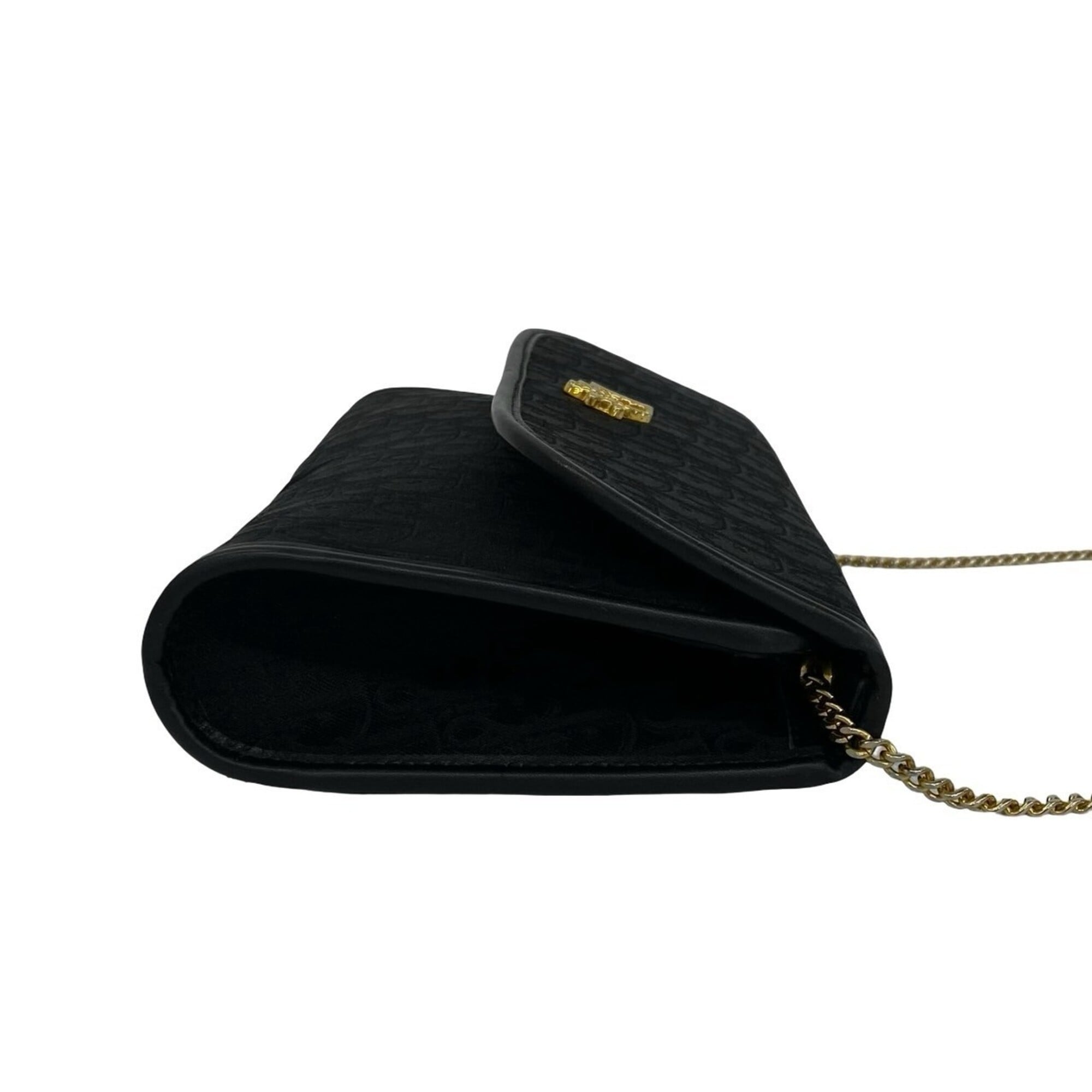 Christian Dior Black Canvas Leather Pochette Shoulder Bag (Pre-Owned)