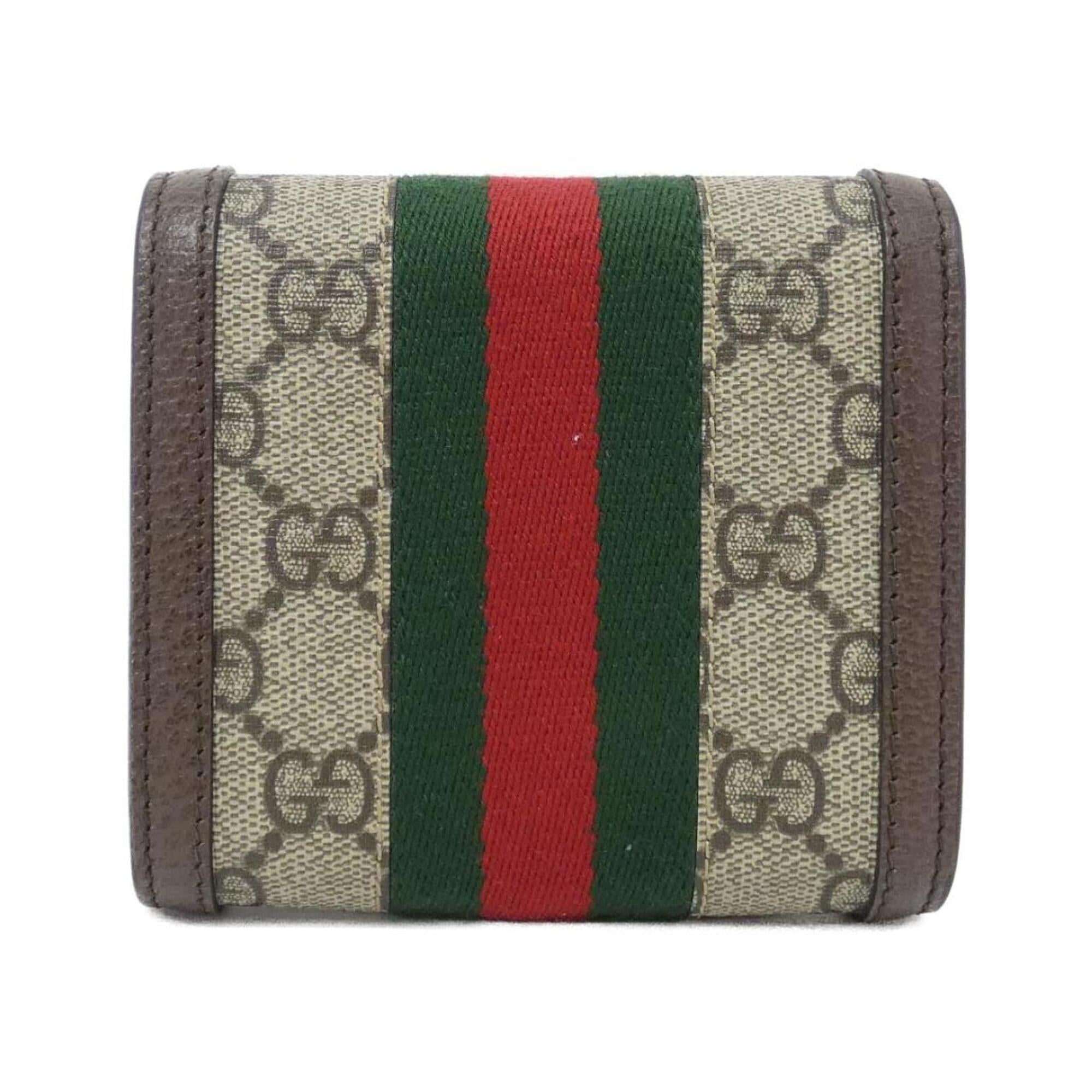 Gucci Beige Brown Gg Supreme Long Wallet (Bi-Fold) (Pre-Owned)