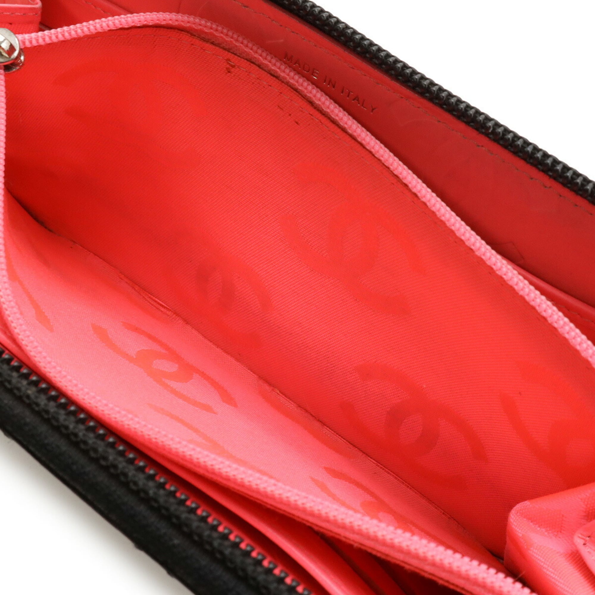 Chanel Black Pink Cambon Ligne Leather Long Wallet (Bi-Fold) (Pre-Owned)