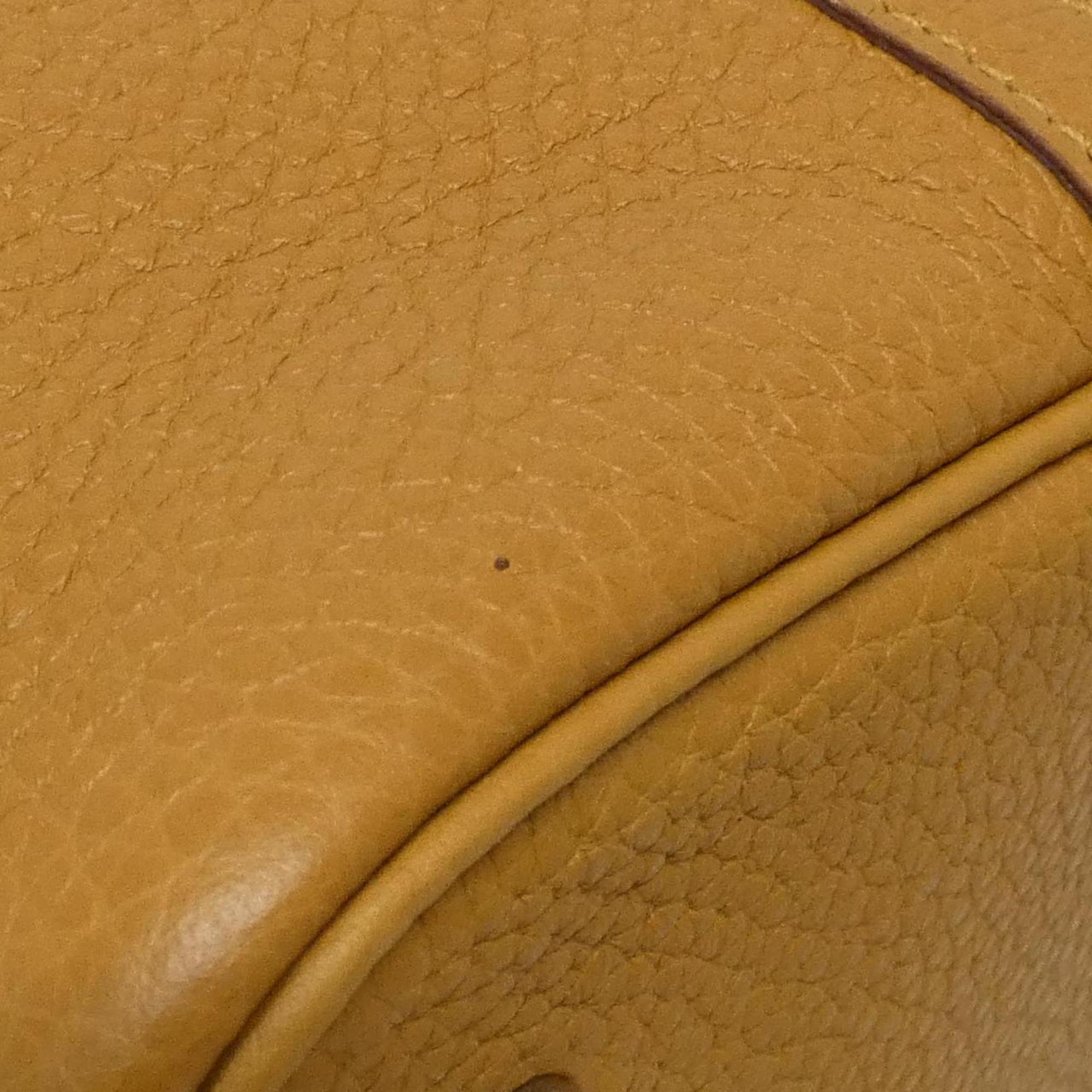 Hermes Beige Brown Lime Taurillon Clemence Leather Handbag (Pre-Owned)