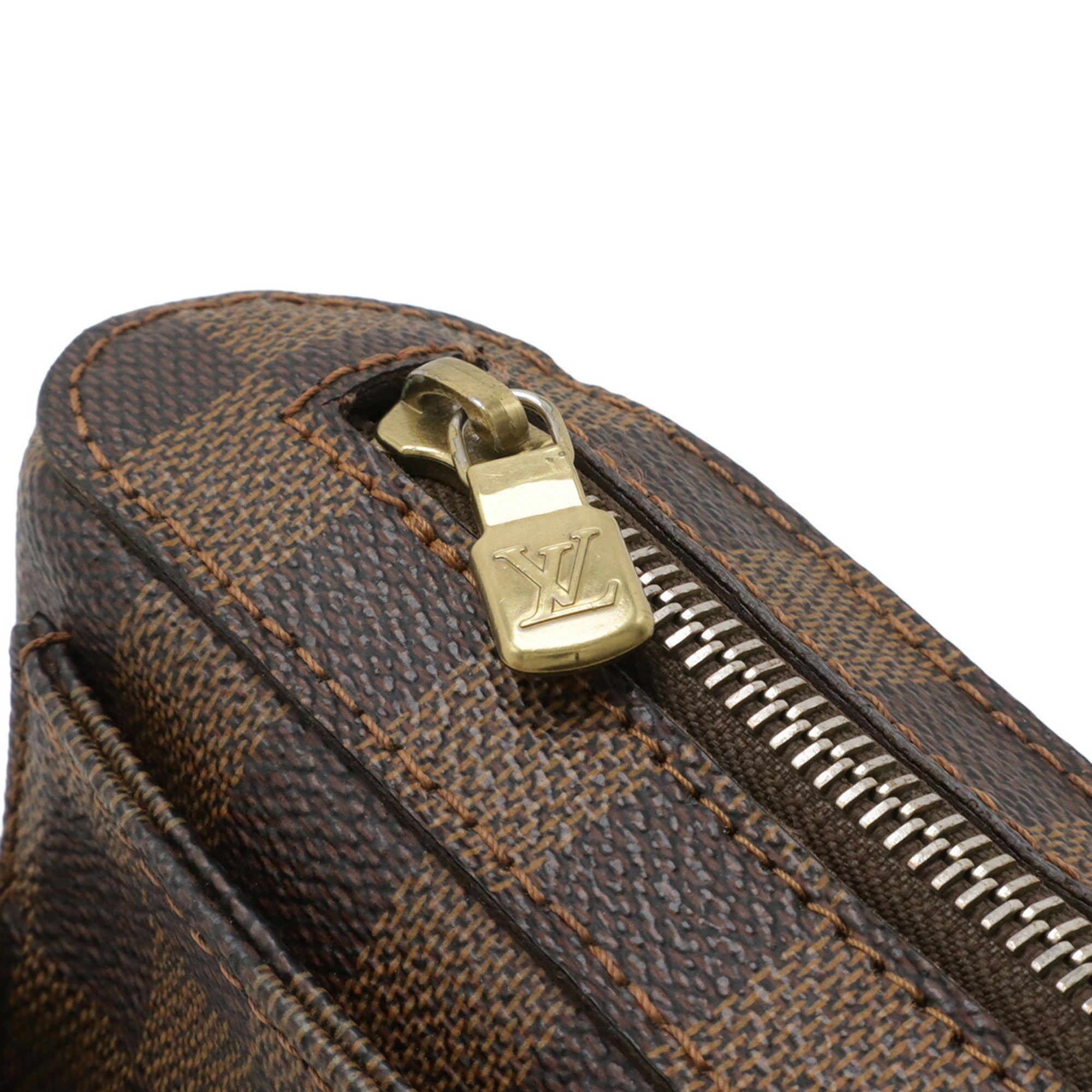 Louis Vuitton Brown Damier Canvas Pvc Pouch Shoulder Bag Sling Bag (Pre-Owned)