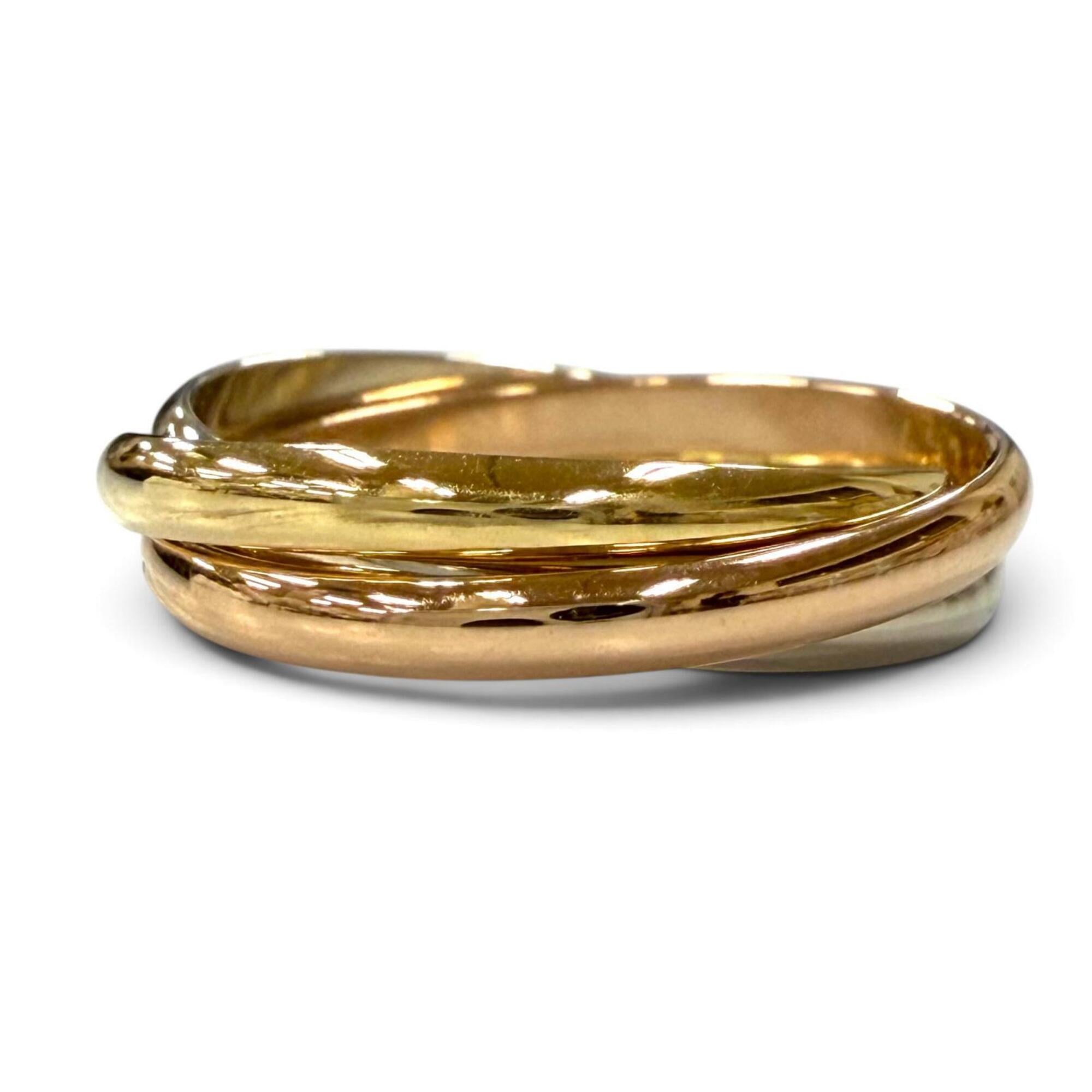 Cartier Silver Pink Gold Yellow Gold Yellow Gold (18K) Pink Gold (18K) Band Ring (Pre-Owned)