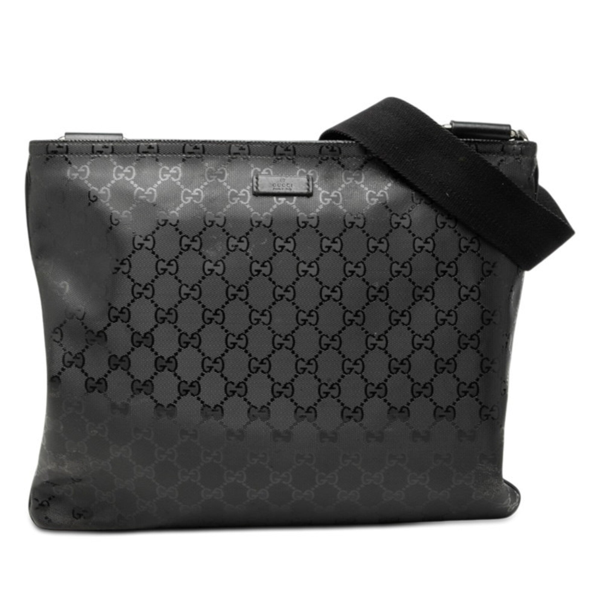 Gucci Black Gg Imprimé Pvc Leather Shoulder Bag (Pre-Owned)
