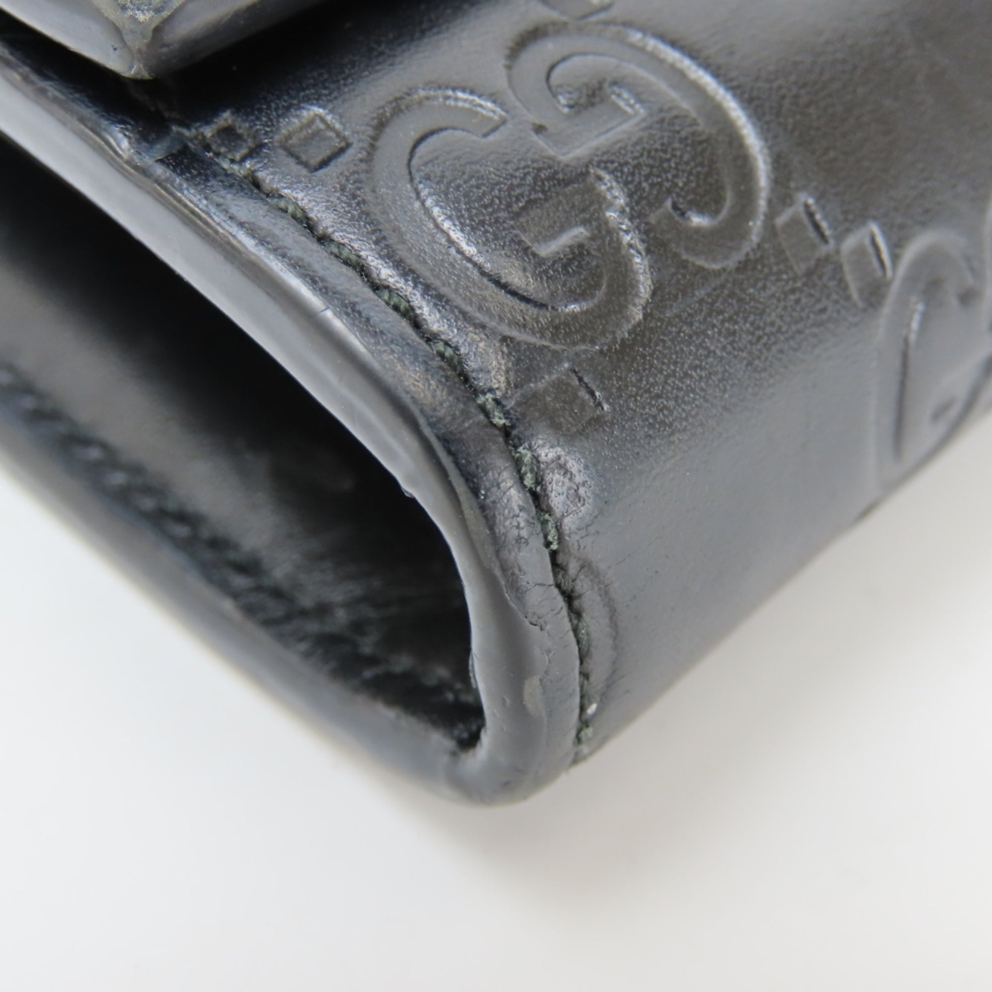 Gucci Black Gg Leather Wallet (Bi-Fold) (Pre-Owned)