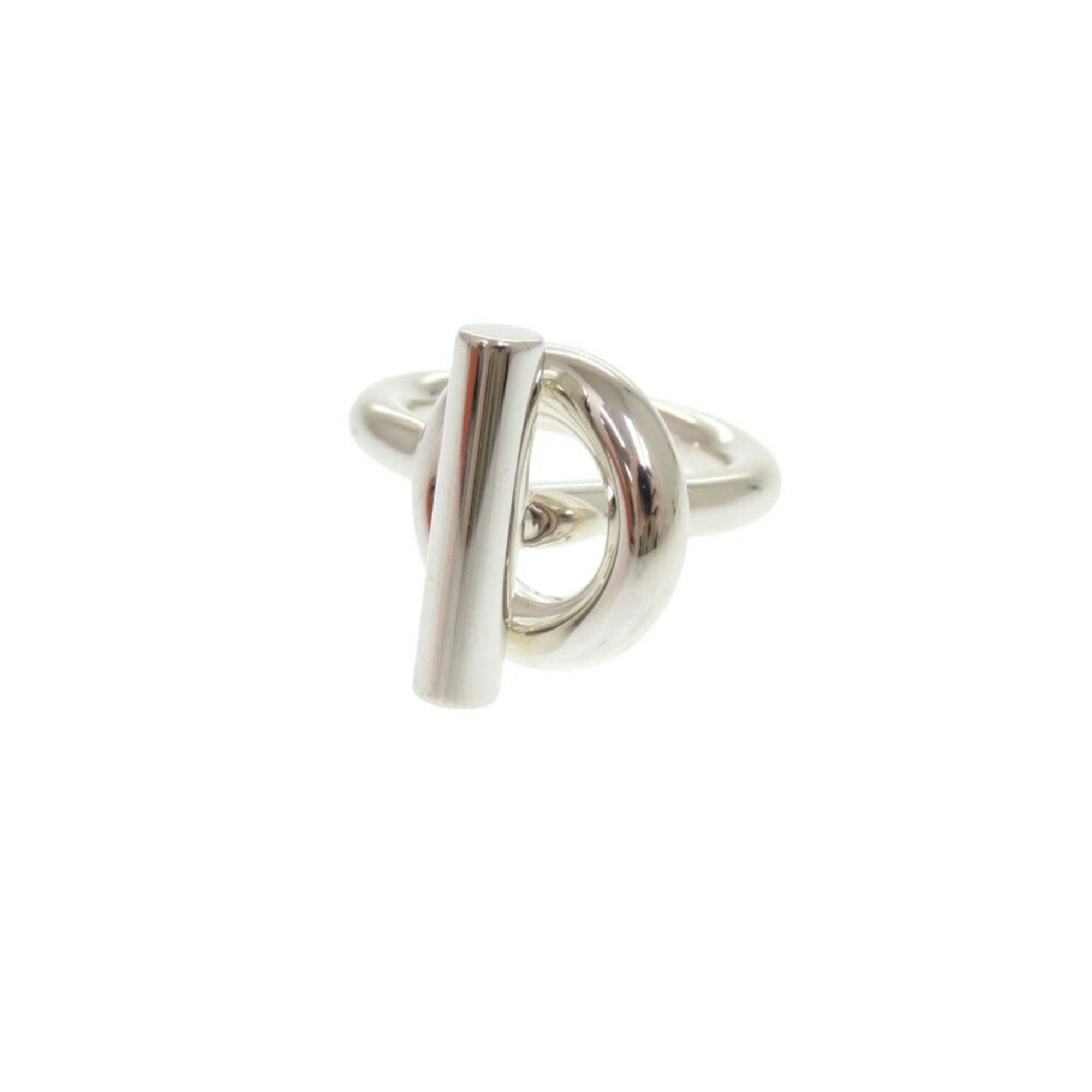 Hermes Silver Silver 925 Band Ring (Pre-Owned)