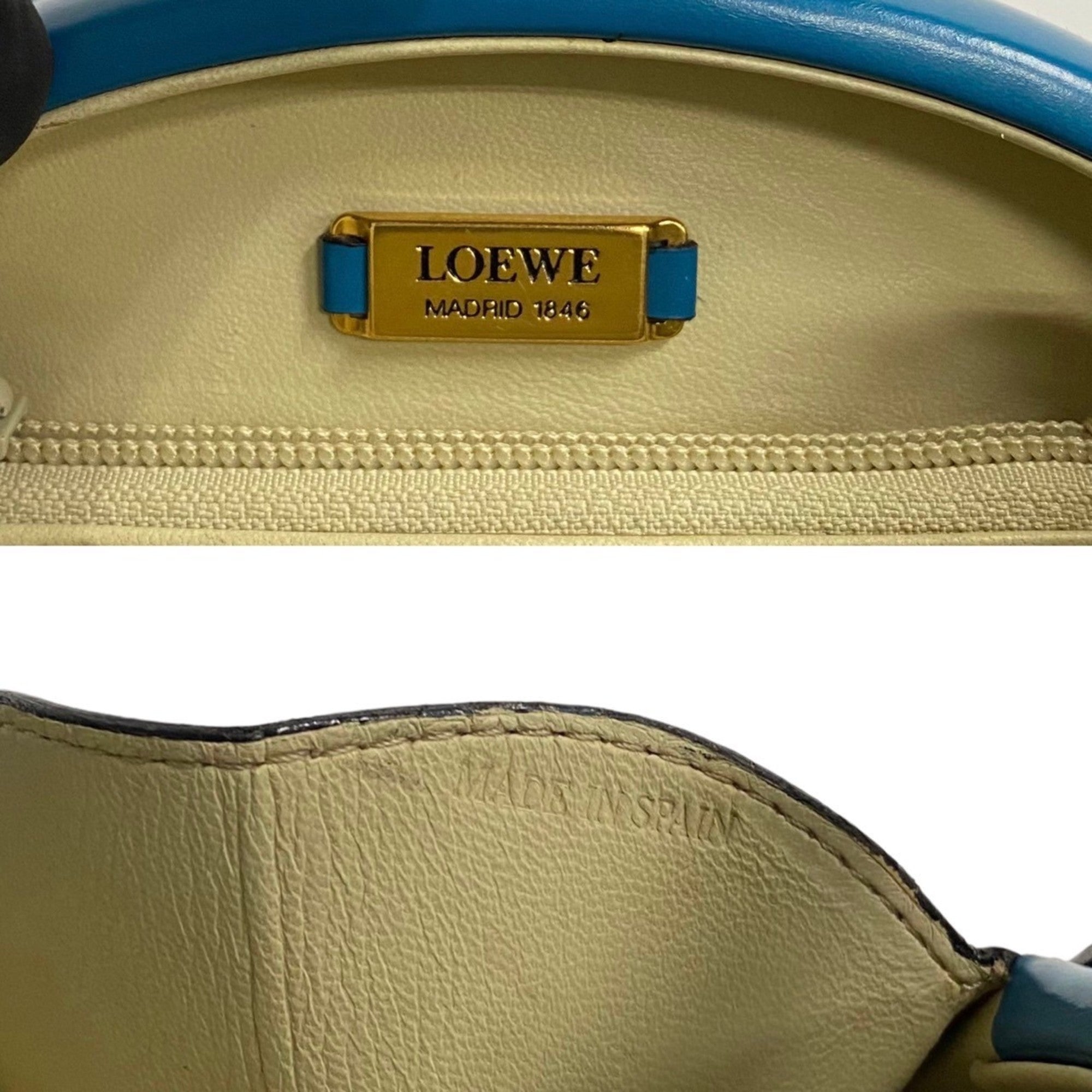 Loewe Blue Leather Handbag Vanity Bag (Pre-Owned)