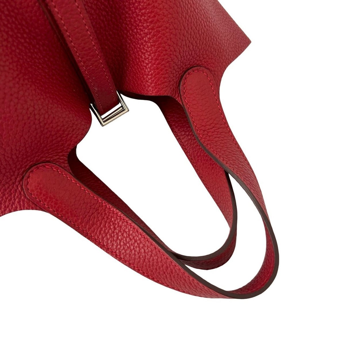 Hermes Red Color Taurillon Clemence Leather Handbag (Pre-Owned)