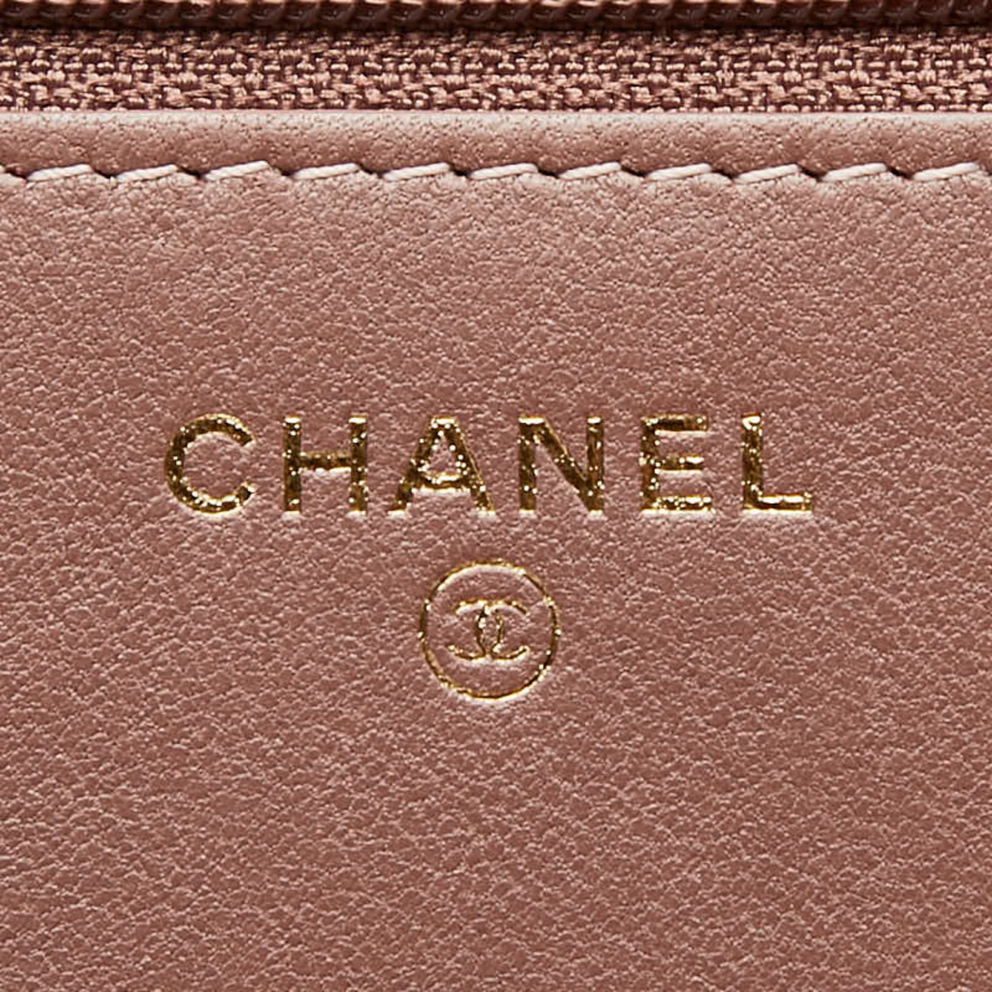 Chanel Gray Pink Fur Leather Shoulder Bag (Pre-Owned)