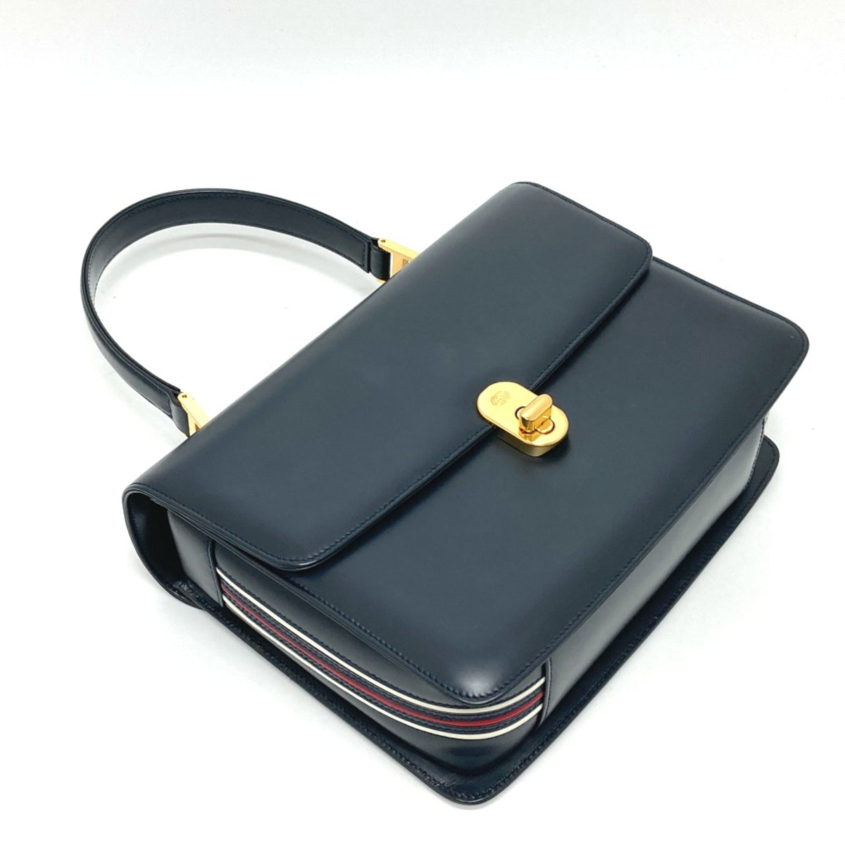 Gucci Navy Leather Handbag (Pre-Owned)