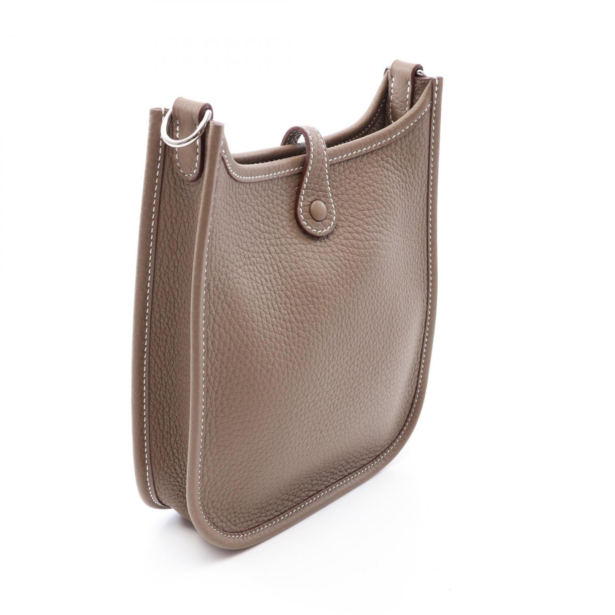 Hermes Gray Taurillon Clemence Leather Handbag Shoulder Bag (Pre-Owned)