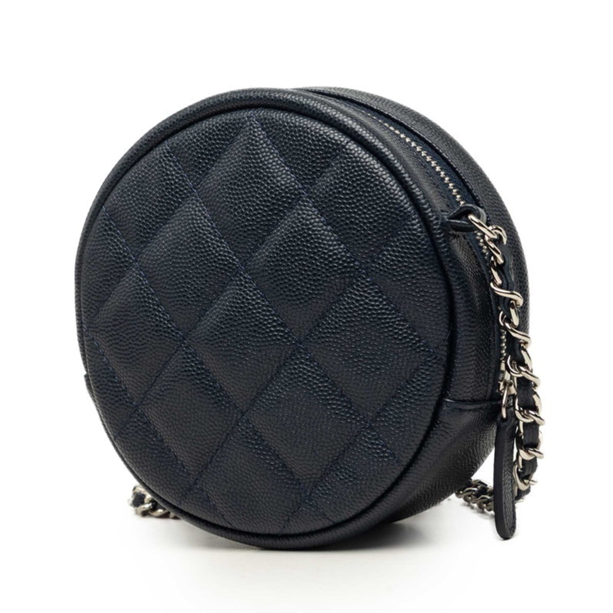 Chanel Matelasse Dark Navy Grained Calfskin Shoulder Bag (Pre-Owned)