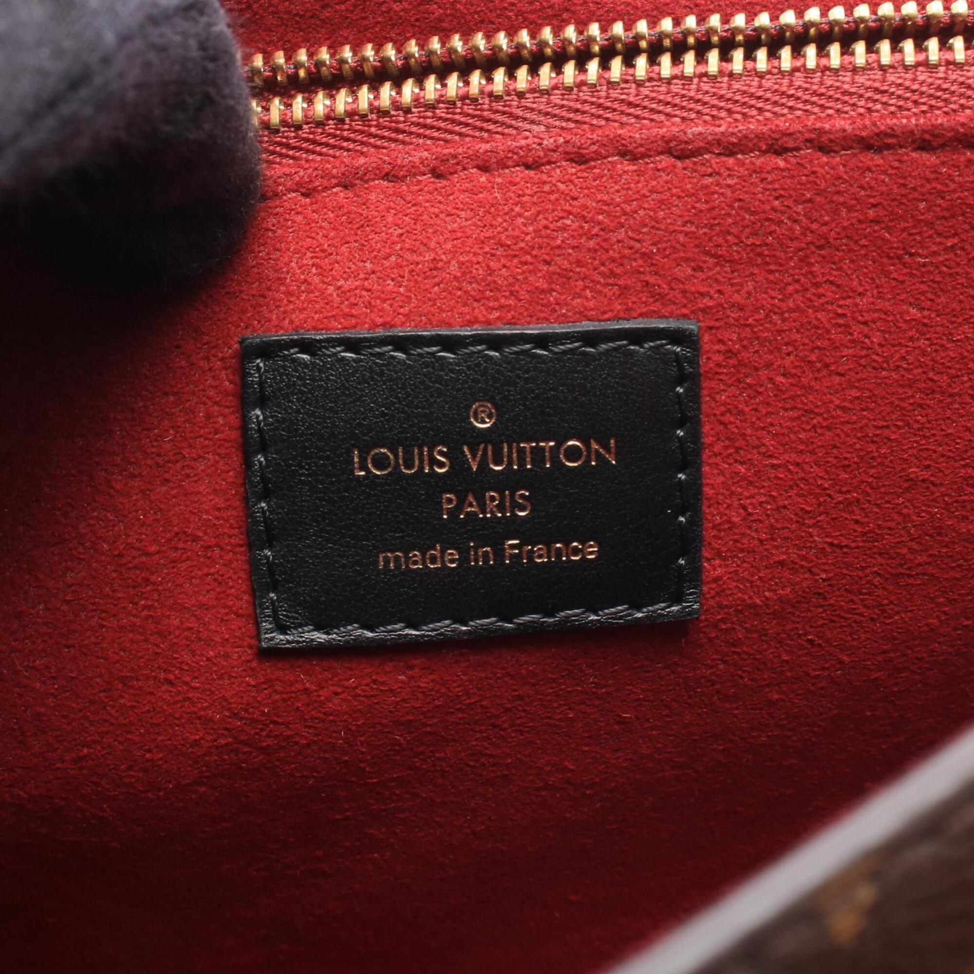 Louis Vuitton Black Brown Monogram Leather Handbag Shoulder Bag (Pre-Owned)