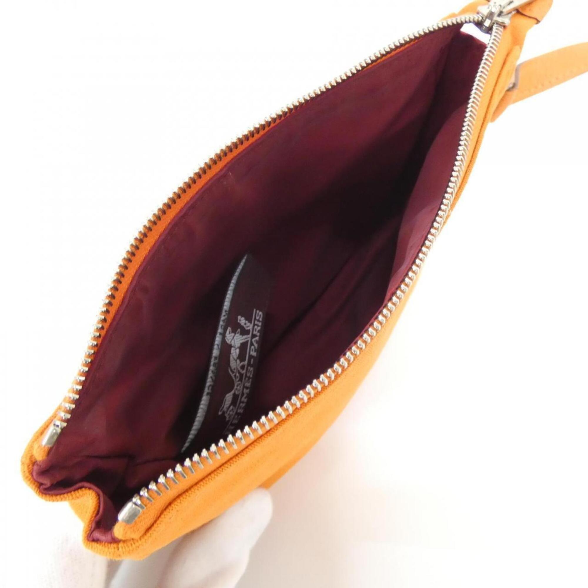 Hermes Orange Toile Officier Handbag Pouch (Pre-Owned)