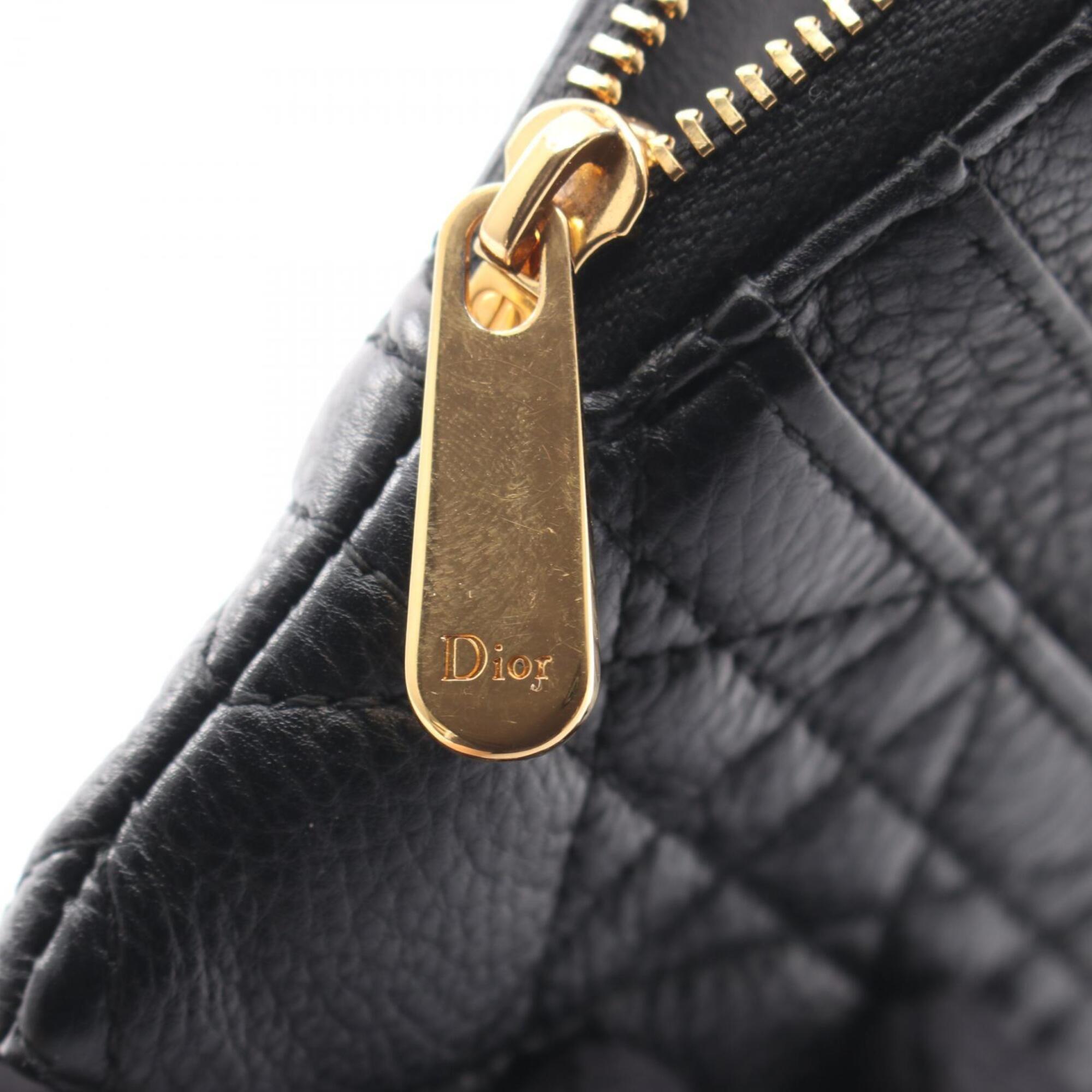Christian Dior Black Leather Coin Purse/Coin Case (Pre-Owned)