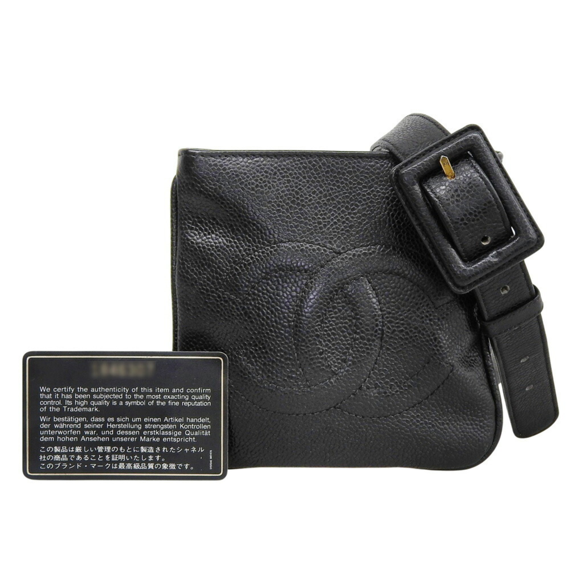 Chanel Black Grained Calfskin Fanny Pack (Pre-Owned)