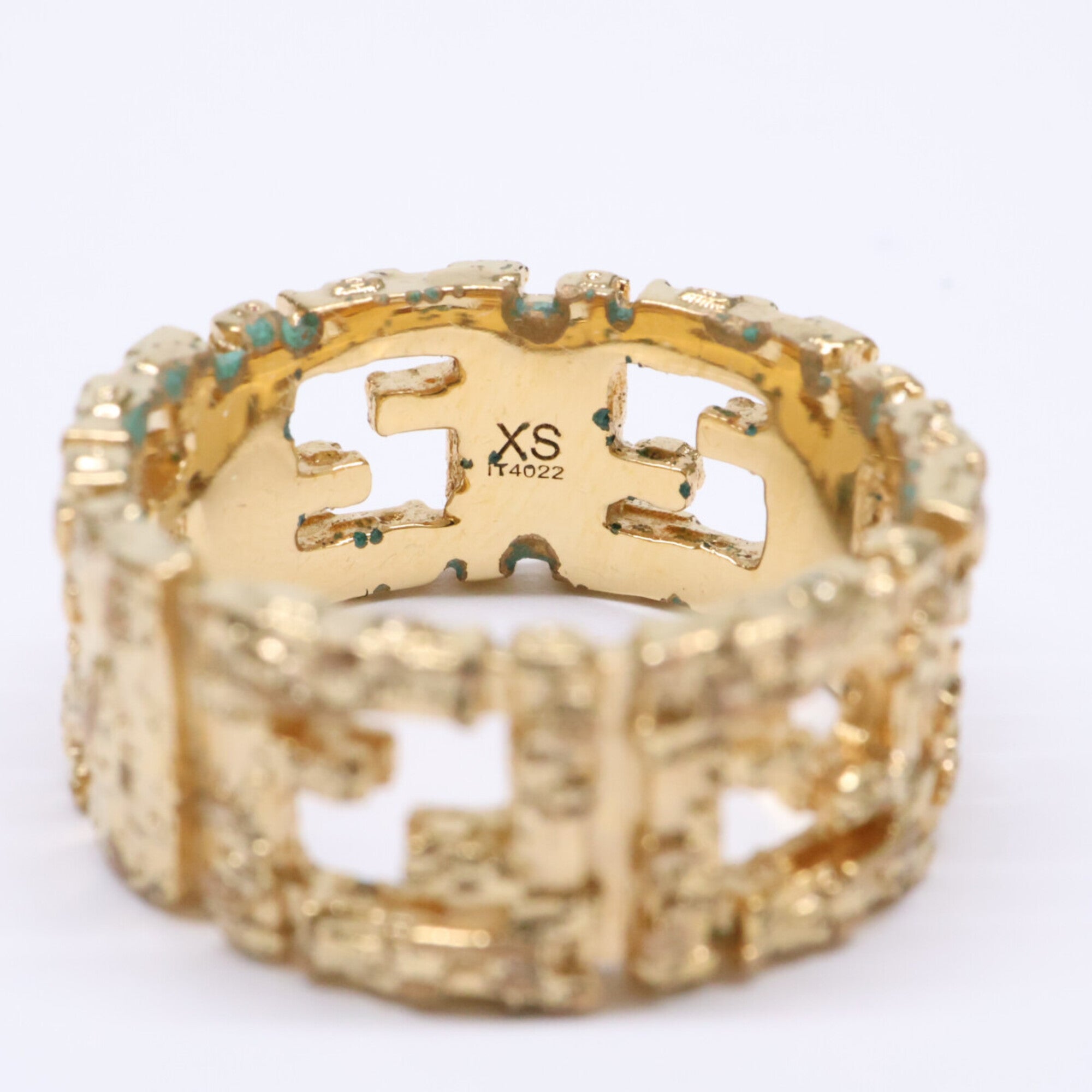 Fendi Gold Metal Band Ring (Pre-Owned)