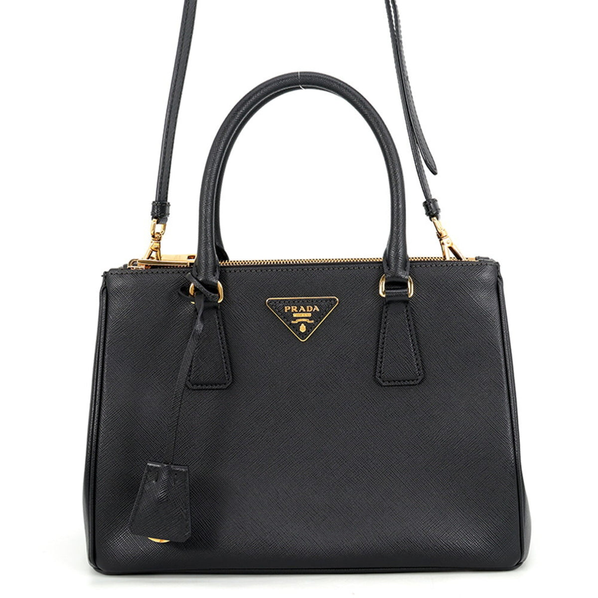 Prada Saffiano Black Saffiano Handbag Shoulder Bag (Pre-Owned)
