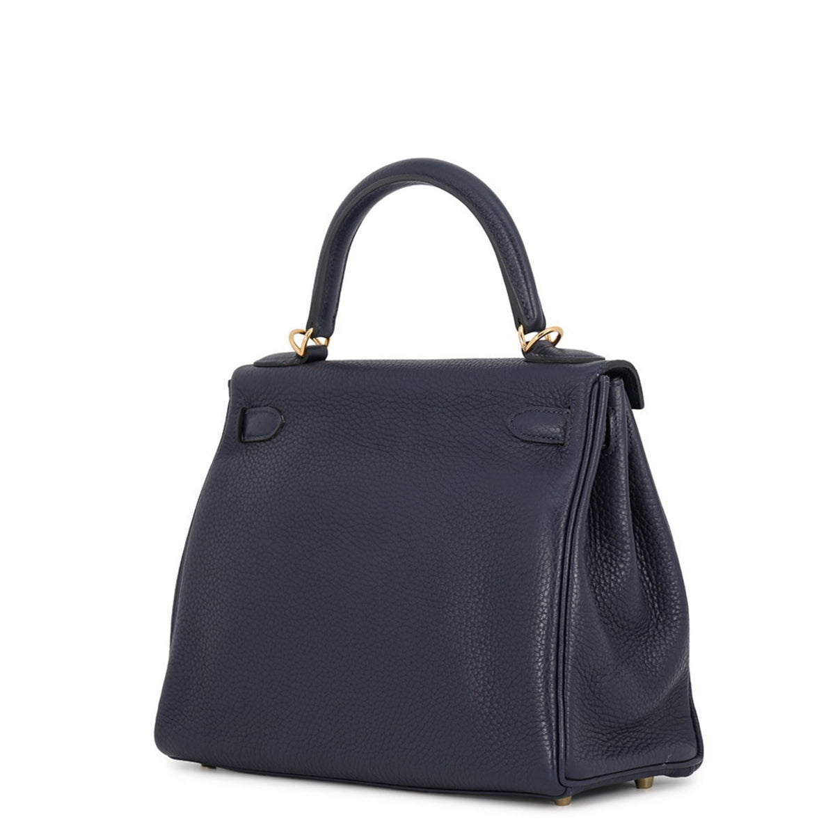 Hermes Kelly Blue Nuit Taurillon Clemence Leather Handbag (Pre-Owned)
