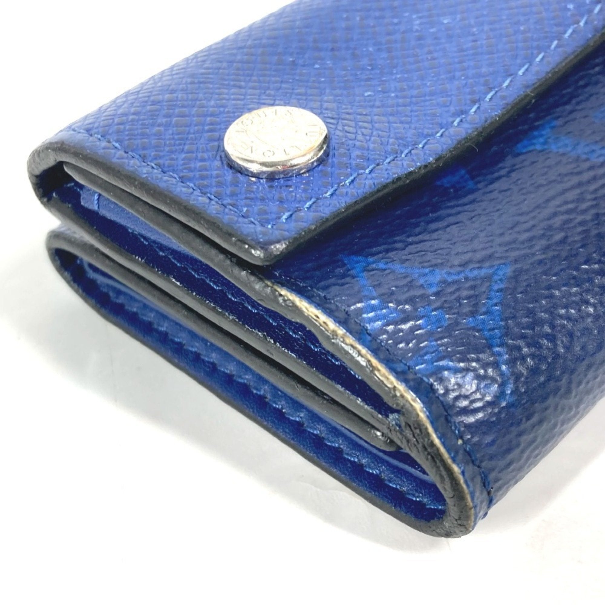 Louis Vuitton Blue Taigarama Monogram Wallet (Tri-Fold) (Pre-Owned)