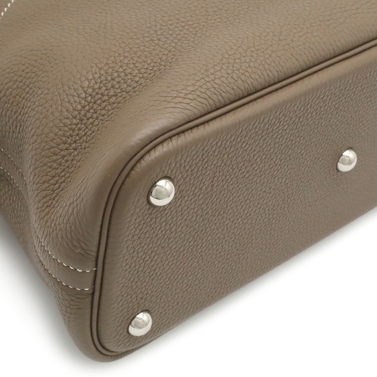 Hermes Etoupe Gray Taurillon Clemence Leather Handbag Shoulder Bag (Pre-Owned)